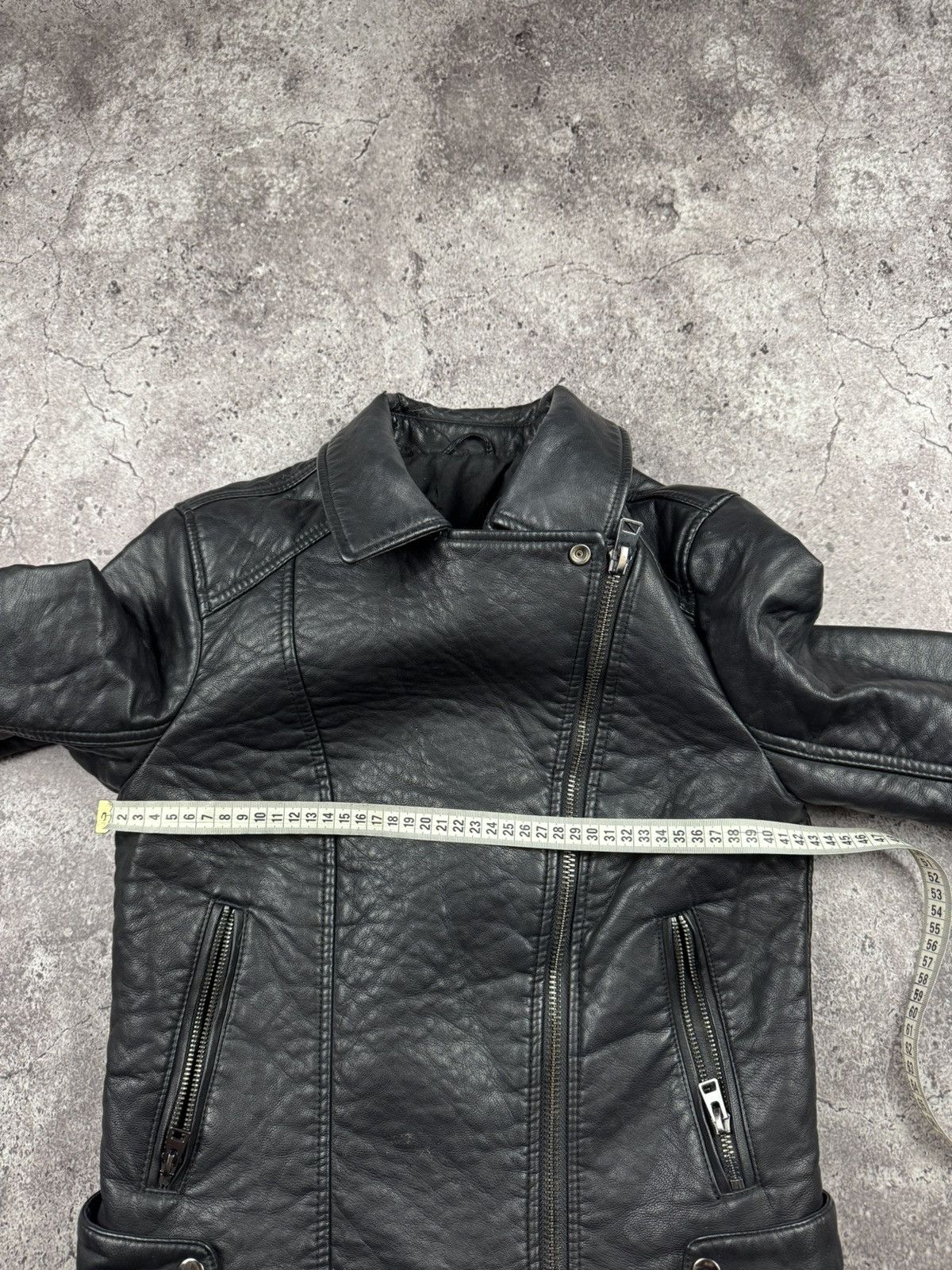 Japanese Brand Avant Garde Leather zip assymetrical Rick owens style jacket Size M / US 6-8 / IT 42-44 - 1 Thumbnail
