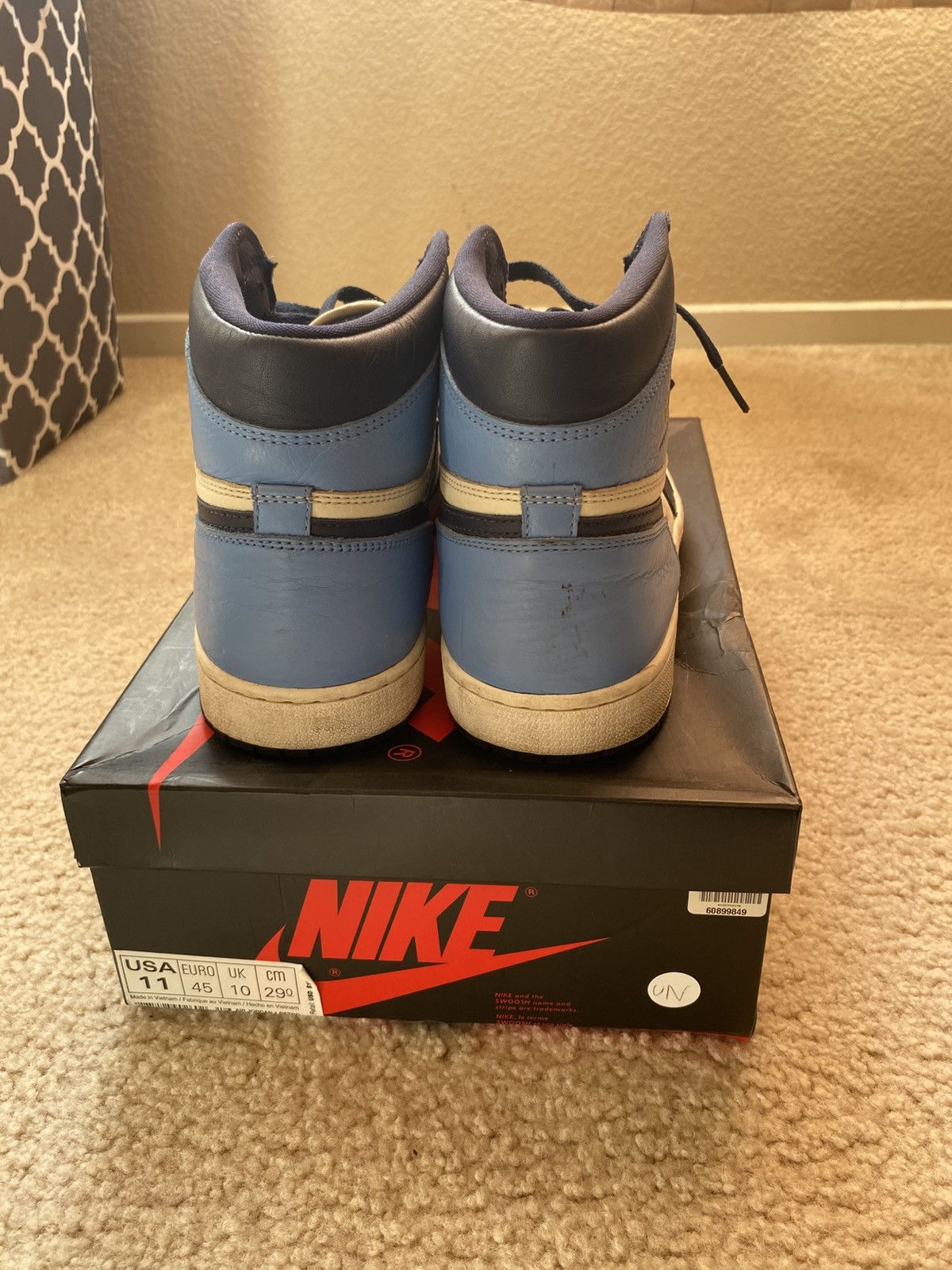Jordan Brand × Nike Air Jordan 1 Retro High OG ‘Obsidian’ 2019 Size US 11 / EU 44 - 4 Thumbnail