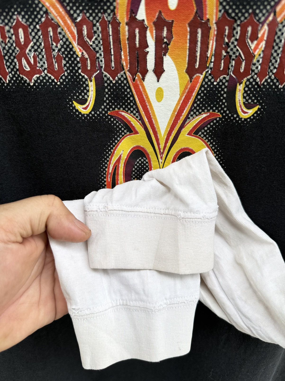 West Coast Choppers Thrashed Y2K T&C Surf Designs Flame Double Layer Grunge Tee Size US L / EU 52-54 / 3 - 8 Thumbnail
