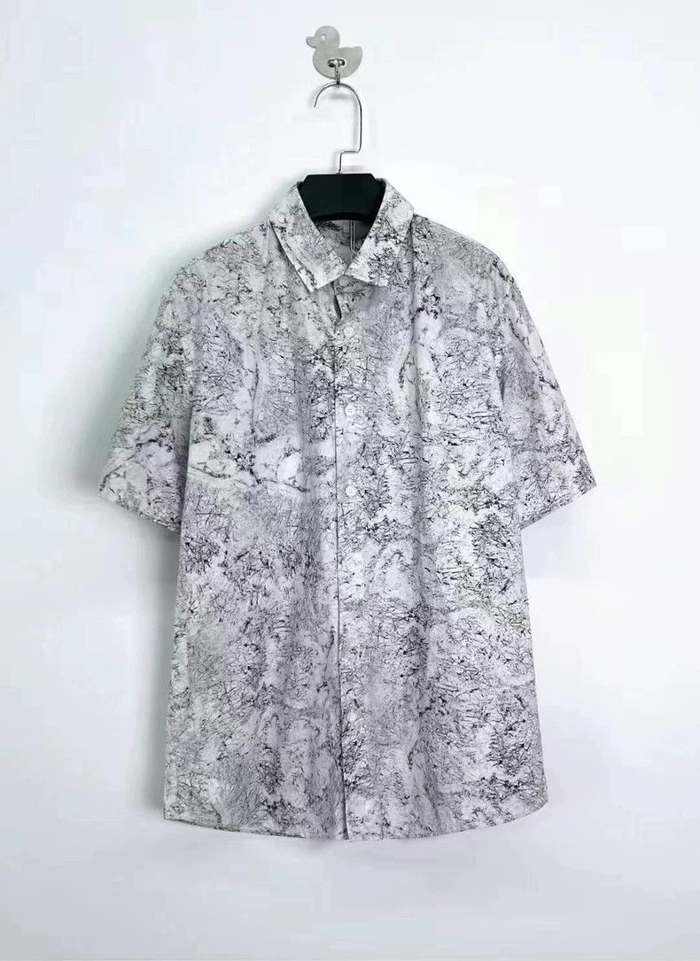 Givenchy Show model black and white oil painting marble te