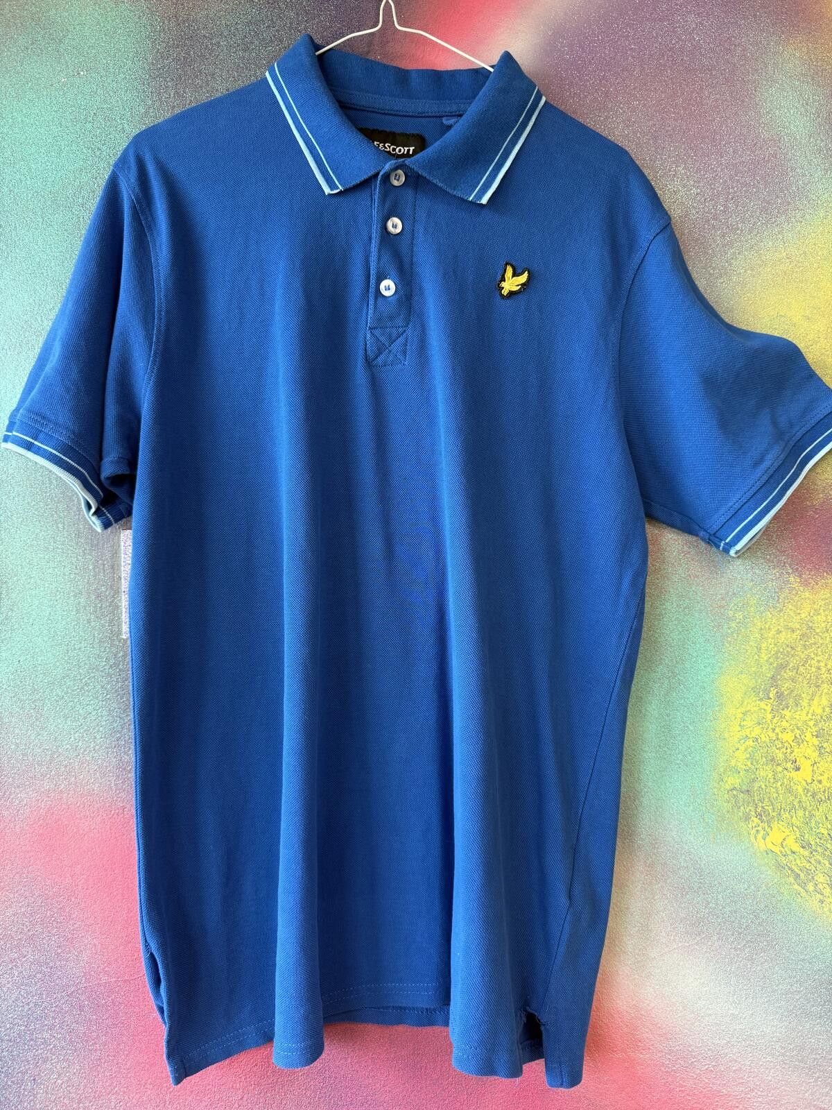 Other Lyle & Scott Men’s Tipped Polo Shirt - Electric Bright Blue Size US XXL / EU 58 / 5 - 1 Thumbnail