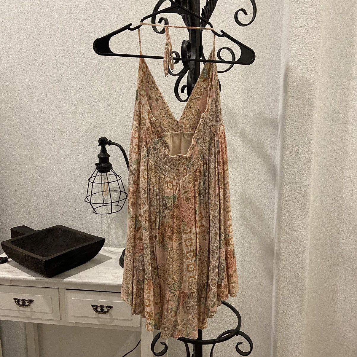 Vintage Alter’d State Patchwork Coral Boho Mini Dress🤍 Size S / US 4 / IT 40 - 2 Thumbnail
