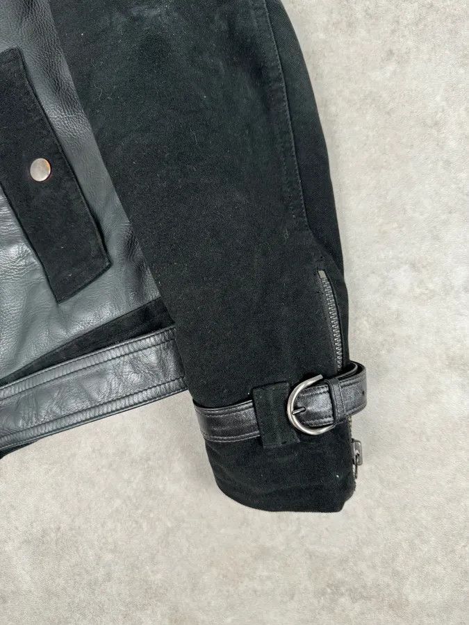 Moschino 2010s Moschino Black Hybrid Leather Perfecto Jacket Size US M / EU 48-50 / 2 - 6 Thumbnail