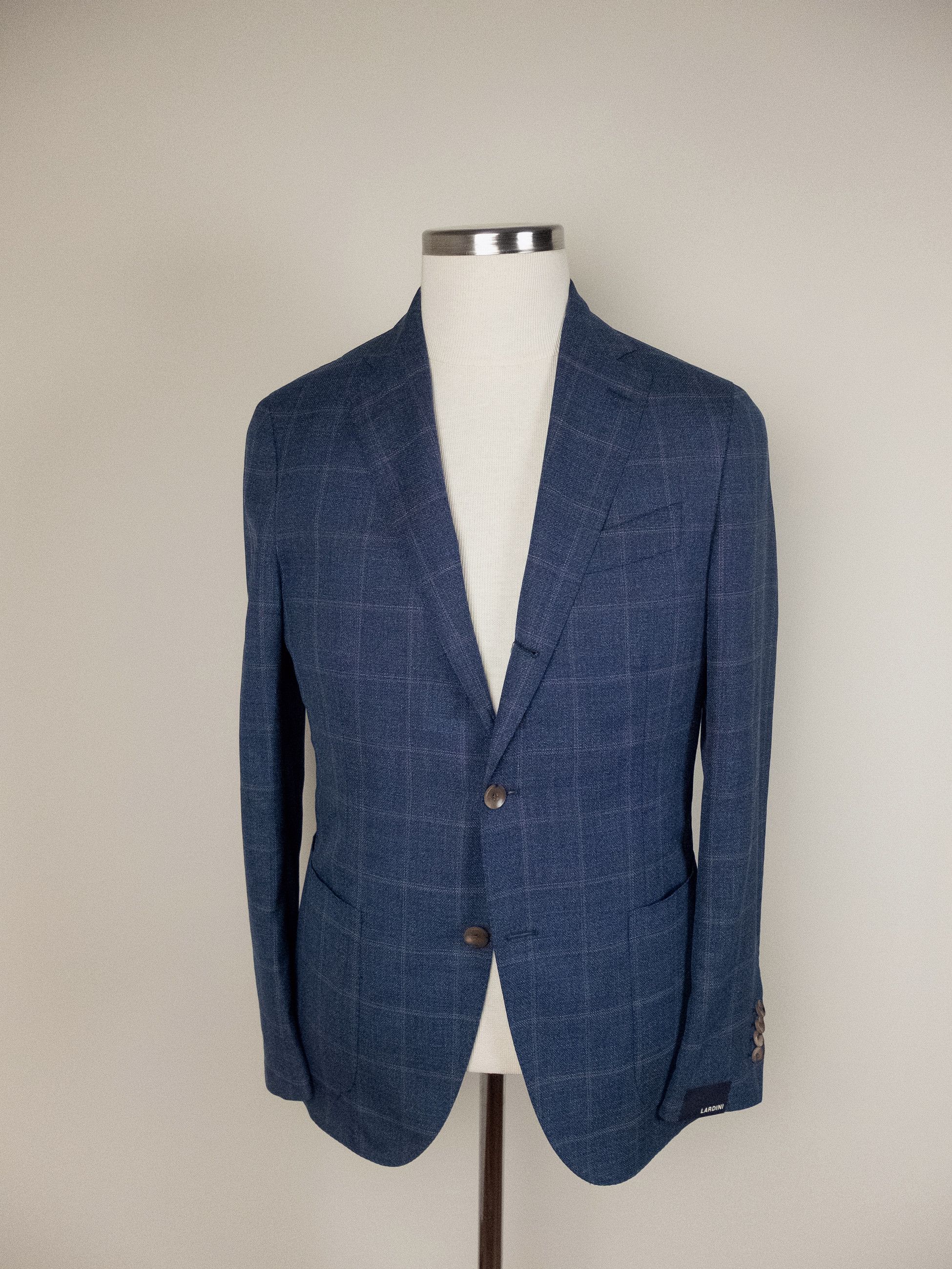 Lardini LARDINI 7 Drop blue plaid wool sportcoat 38 48 Size 38R - 1 Thumbnail