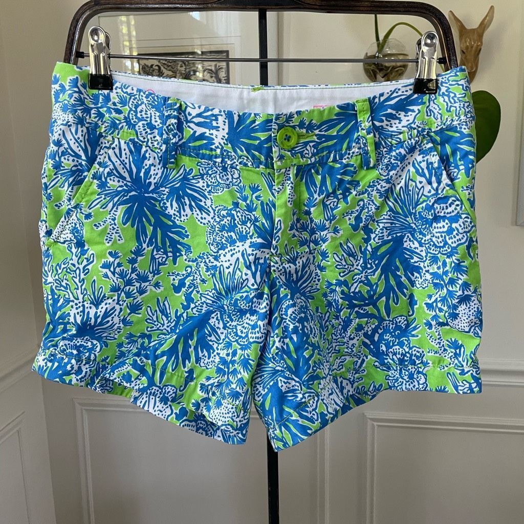 Lilly Pulitzer Lilly Pulitzer The Callahan in Limeade Biggest Fan Print Sho Size 27" / US 4 / IT 40 - 1 Thumbnail
