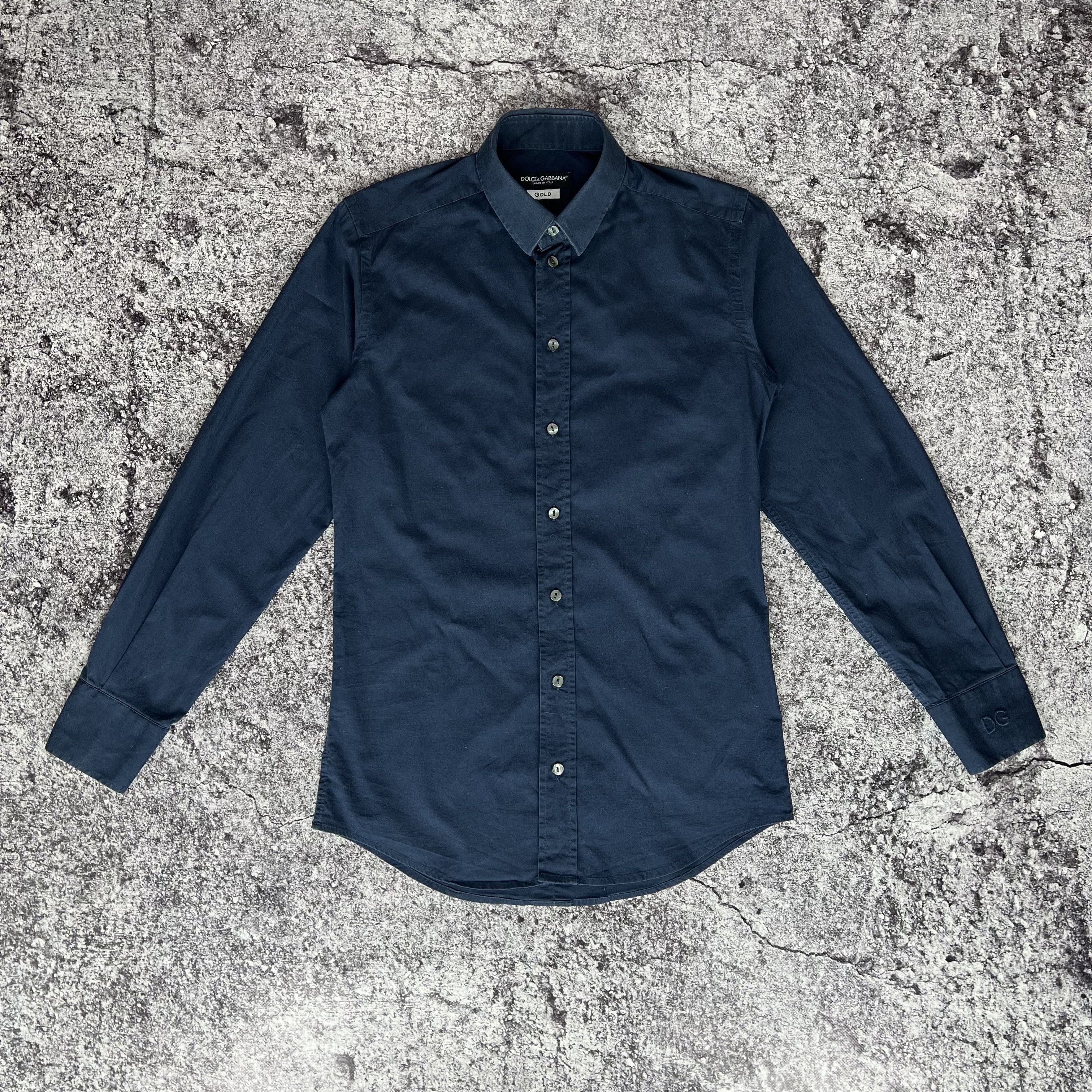 Dolce & Gabbana Dolce & Gabbana Gold Shirt Long Sleeve Size 15 / 38 Size US S / EU 44-46 / 1 - 1 Thumbnail