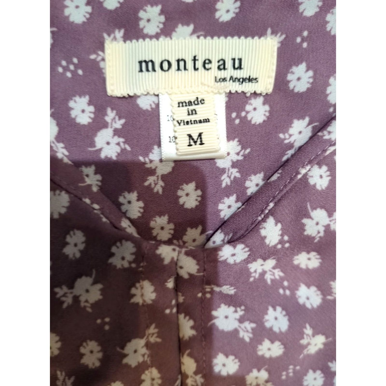 Vintage Monteau Los Angeles Women Floral Purple Dress M Sundress Knee Length Christmas Flower Theme Womens Shoes? Size M / US 6-8 / IT 42-44 - 3 Thumbnail