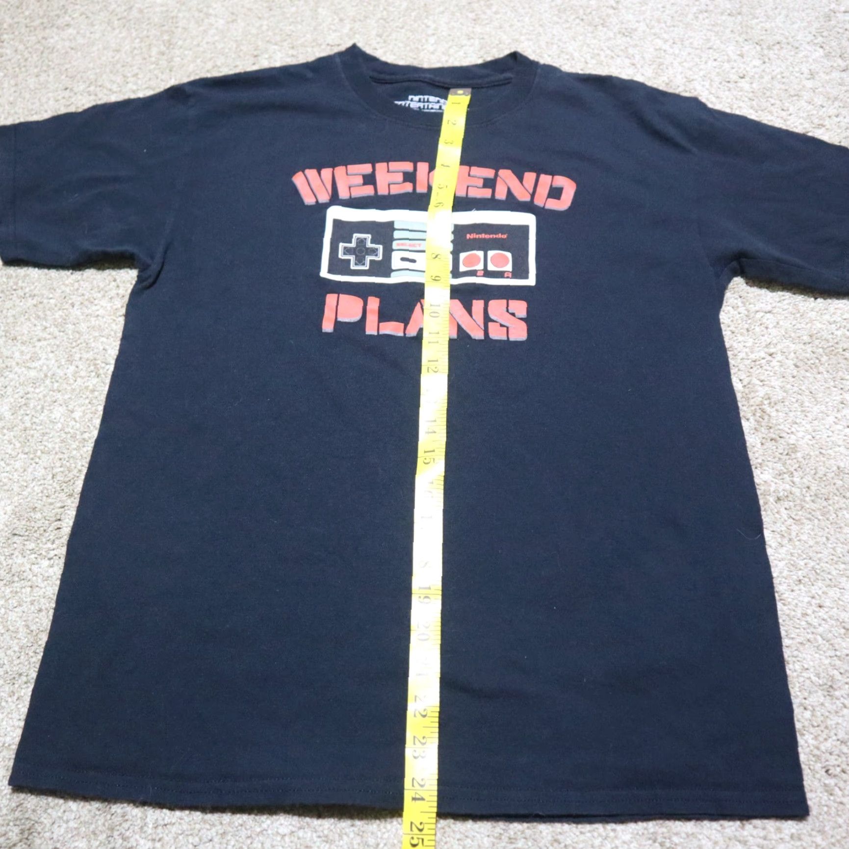 Nintendo Port and Company NES Weekend Plans Tee Shirt Logo T-Shirt Adult Men XL Black Gaming Shirt NES Params Size US XL / EU 56 / 4 - 6 Thumbnail