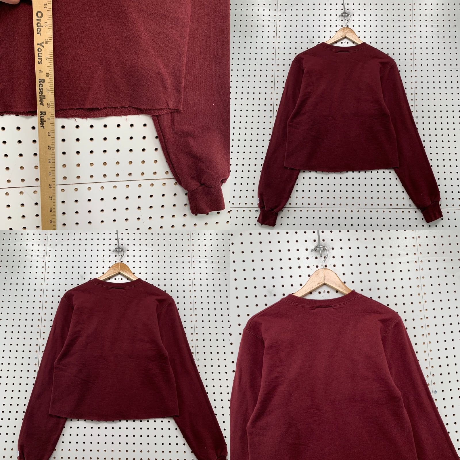 Champion Champion University Chicago Sweatshirt Womens XS Cropped Crewneck Fleece Maroon Red Size XS / US 0-2 / IT 36-38 - 8 Thumbnail