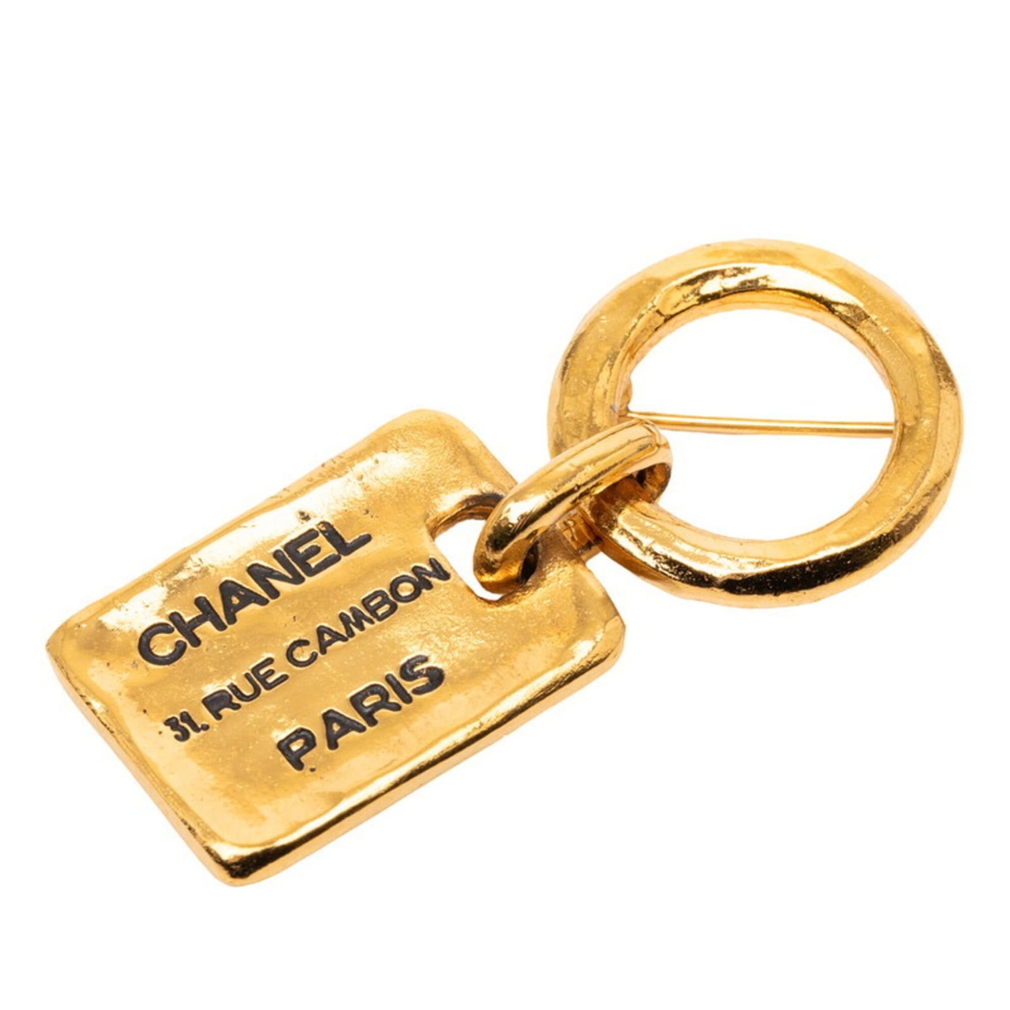 Chanel Chanel 31 RUE CAMBON Plate Brooch, Gold Plated, Women's. Size ONE SIZE - 1 Thumbnail