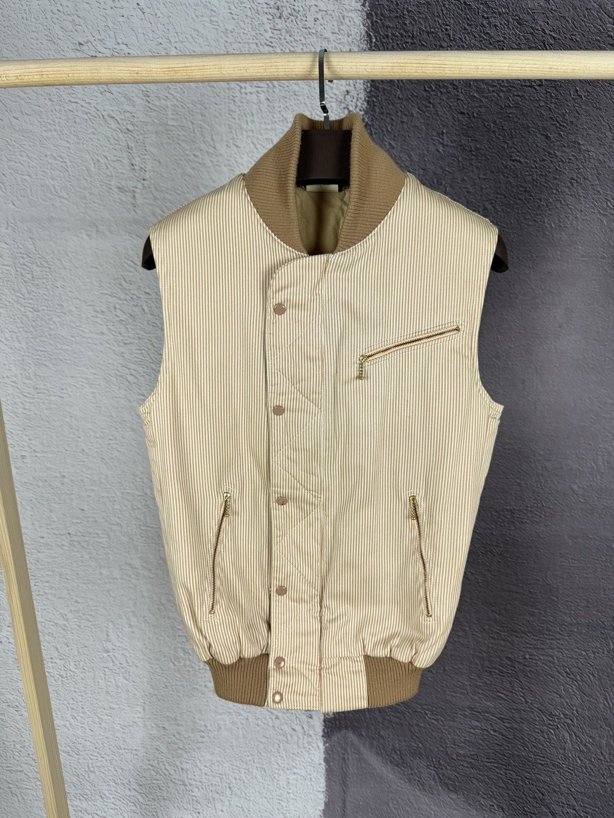 Global Work × Vintage Vintage Workwear striped 90s Globe Metal Works vest gilet Size US S / EU 44-46 / 1 - 1 Thumbnail