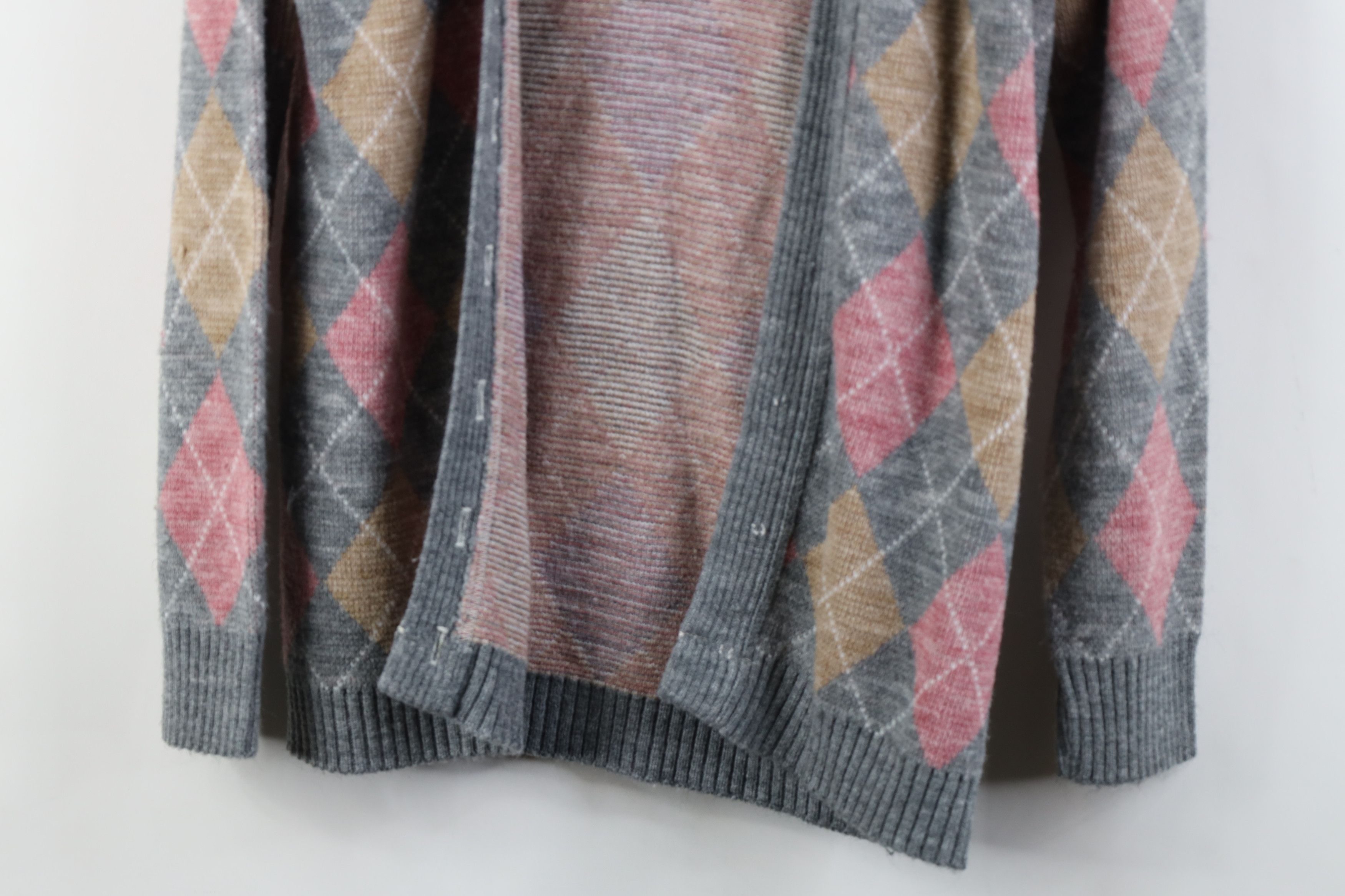 Vintage Vintage 50s 60s Streetwear Argyle Knit Cardigan Sweater Size S / US 4 / IT 40 - 3 Thumbnail