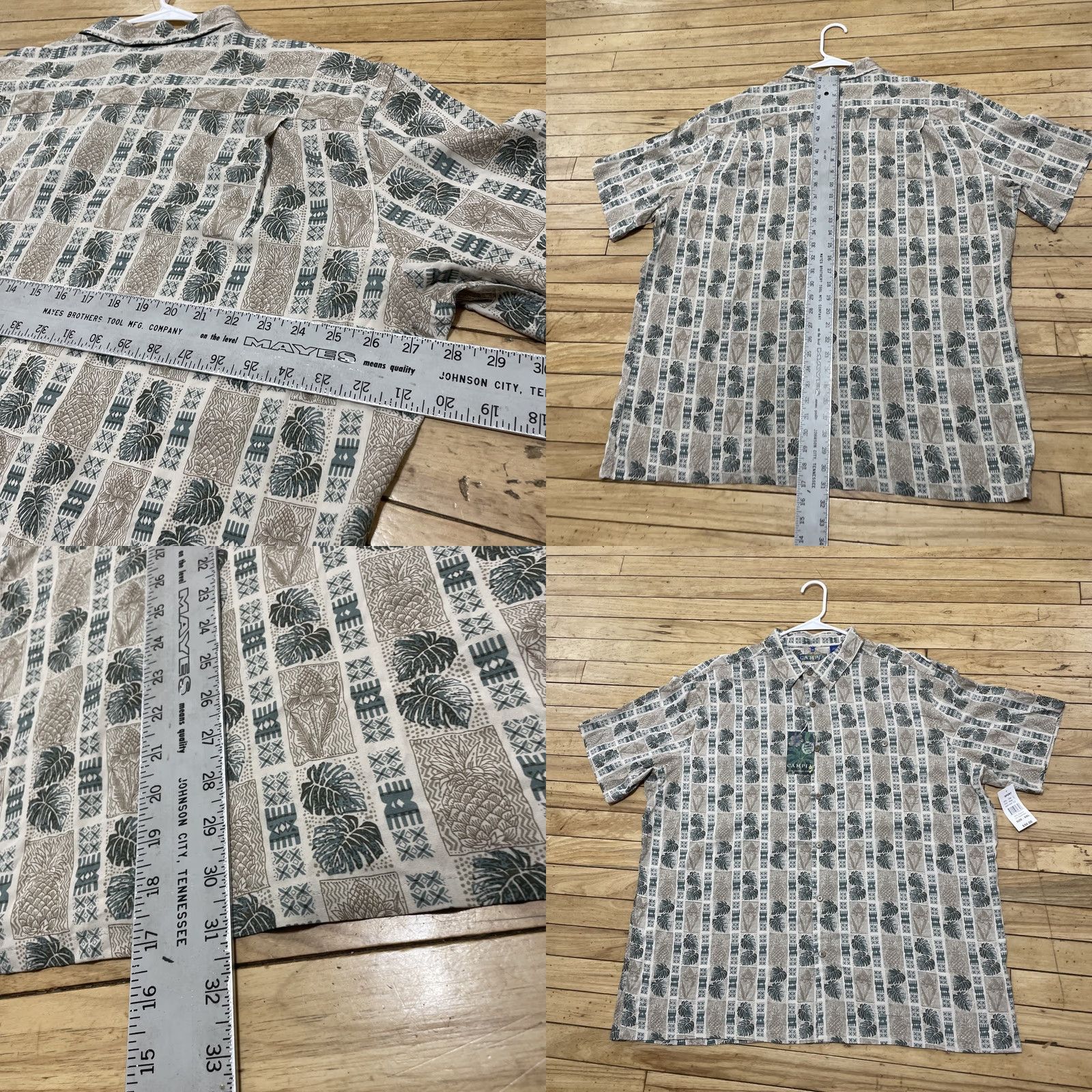 Vintage Campia Moda Hawaiian Shirt Men 2XL Green Tan Patchwork Tropical Art XXL NEW Size US XXL / EU 58 / 5 - 8 Thumbnail