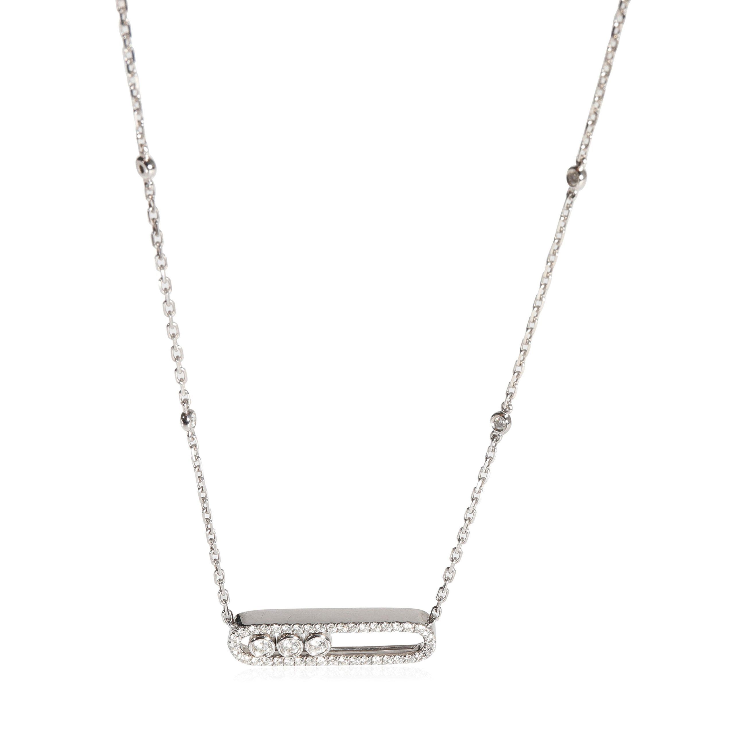 image of Louis Vuitton Messika Baby Move Pave Pendant In 18K White Gold 0.35 Ctw, Women's