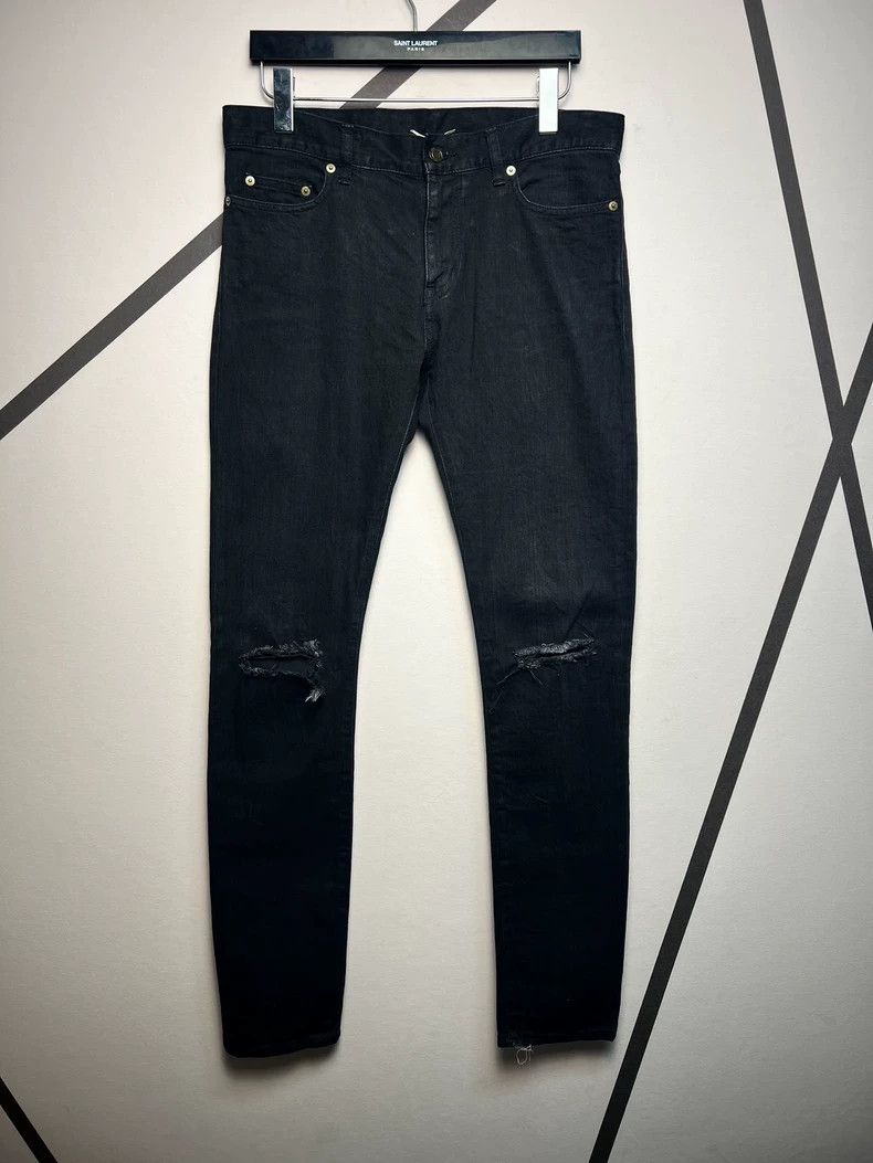 Yves Saint Laurent Saint laurent 17 Spring/Summer Knife Cut Black Basic Jeans Size US 32 / EU 48 - 1 Thumbnail