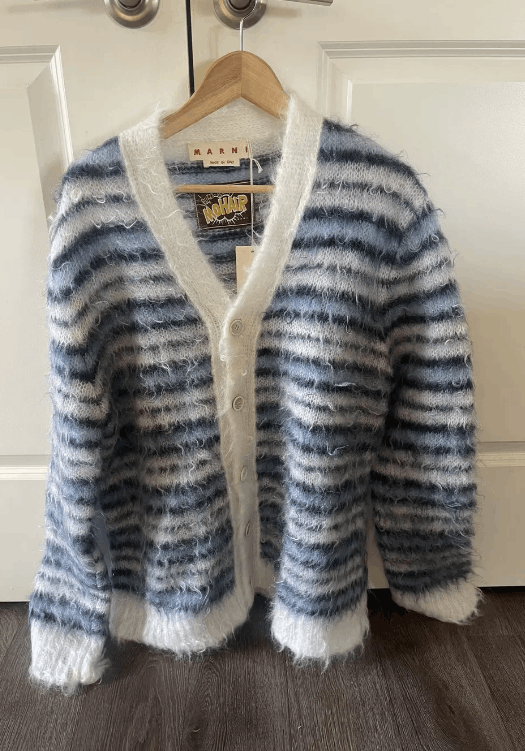 Marni Fuzzy-Wuzzy Mohair Cardigan