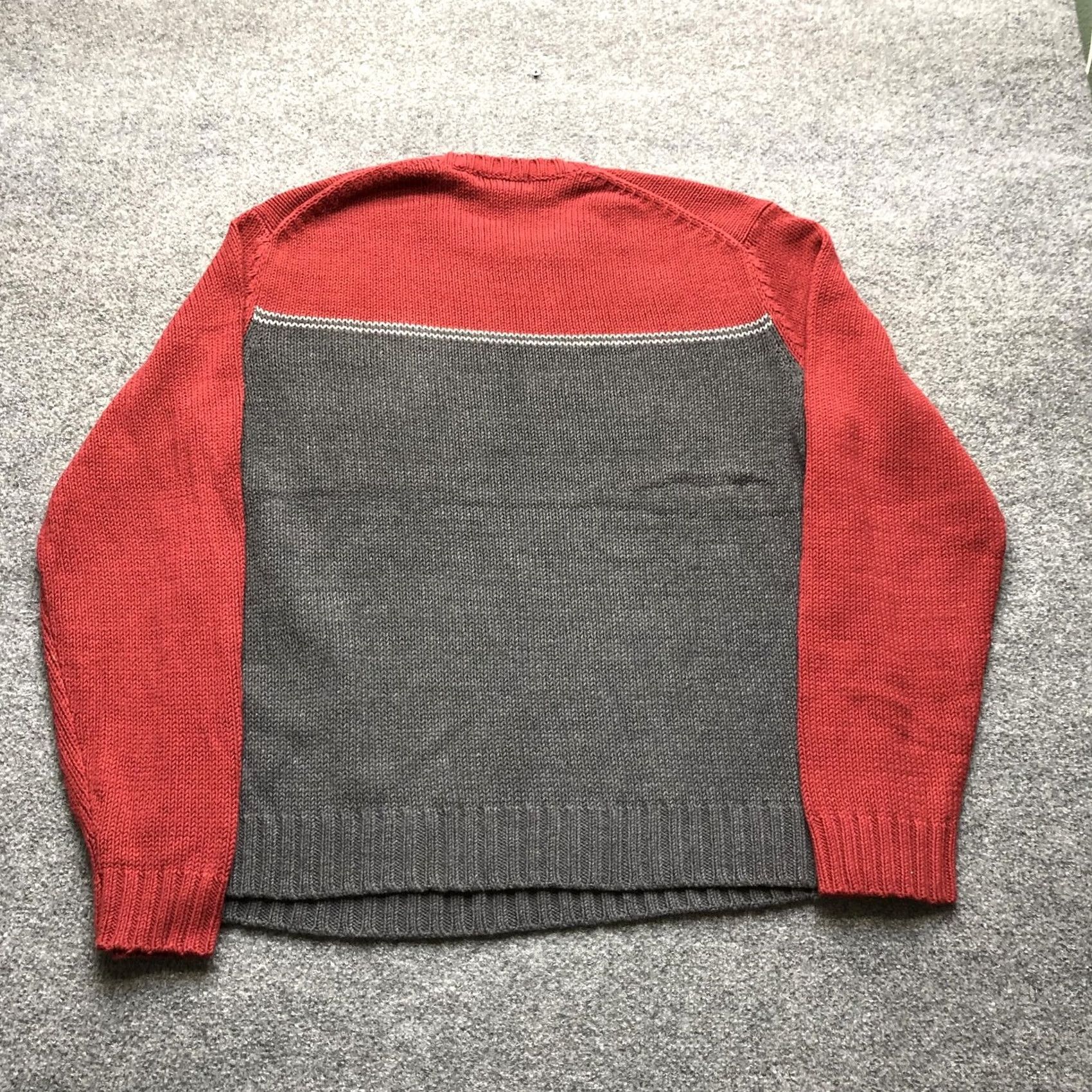 Old Navy Old Navy Sweater Mens XL Red Gray Colorblock Crewneck Pullover Knit Casual Knit Shirt Size US XL / EU 56 / 4 - 5 Thumbnail