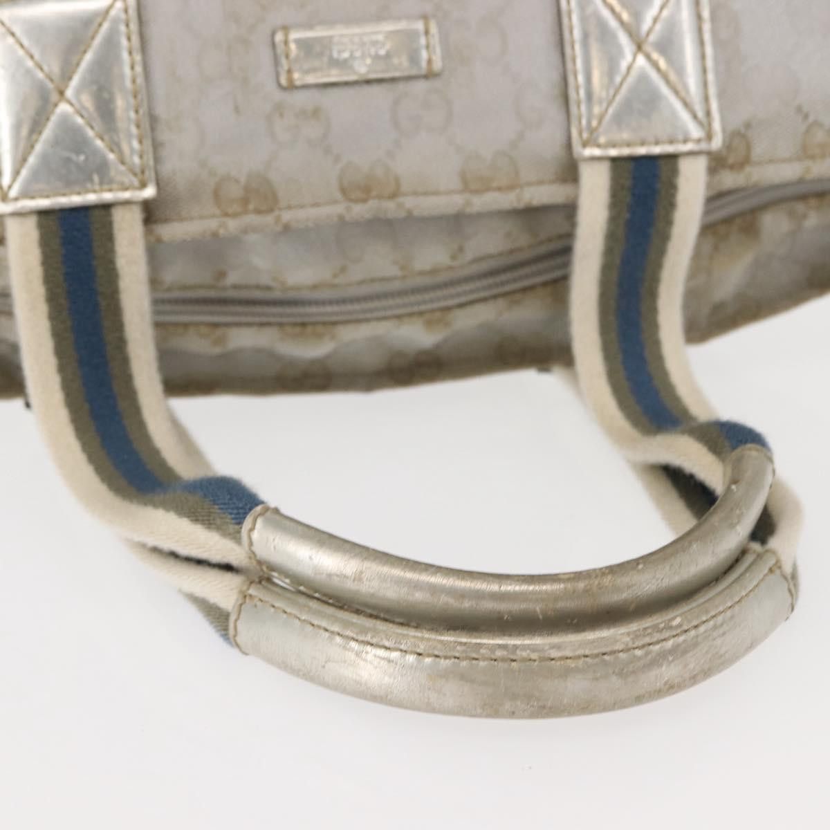 Gucci GUCCI GG Canvas Sherry Line Tote Bag Silver Size ONE SIZE - 7 Thumbnail