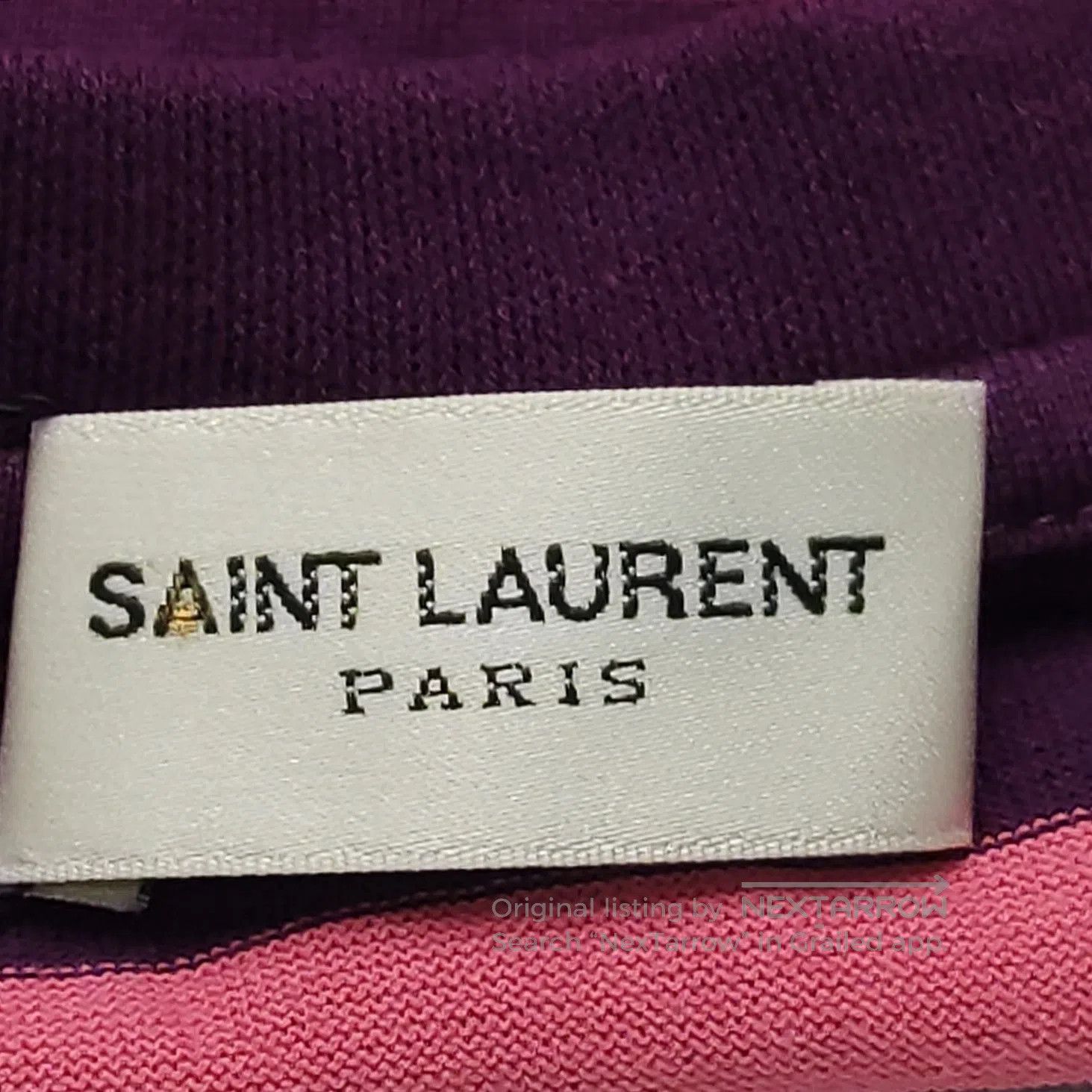 Saint Laurent Paris Saint Laurent L Striped Cotton Crew Neck T-Shirt. Size US L / EU 52-54 / 3 - 9 Thumbnail