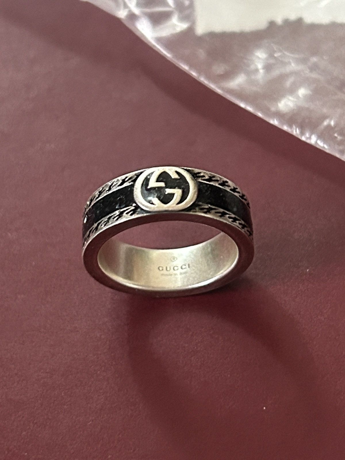 Gucci Gucci GG Sterling Silver Enamel Ring AG 925 645573 Size ONE SIZE - 2 Thumbnail