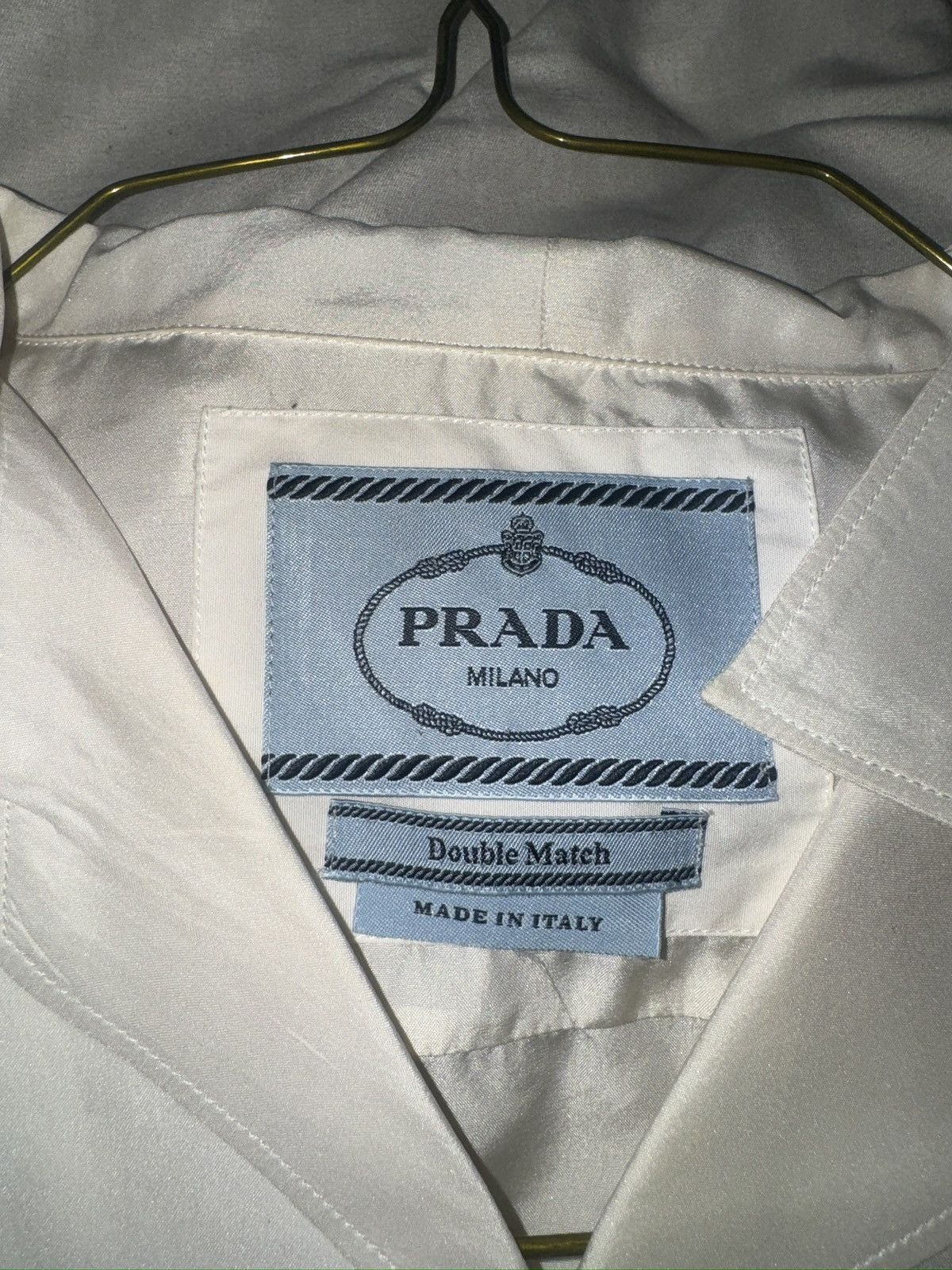 Prada Prada double match box silk shirt white W/ blue flames Size US S / EU 44-46 / 1 - 6 Thumbnail