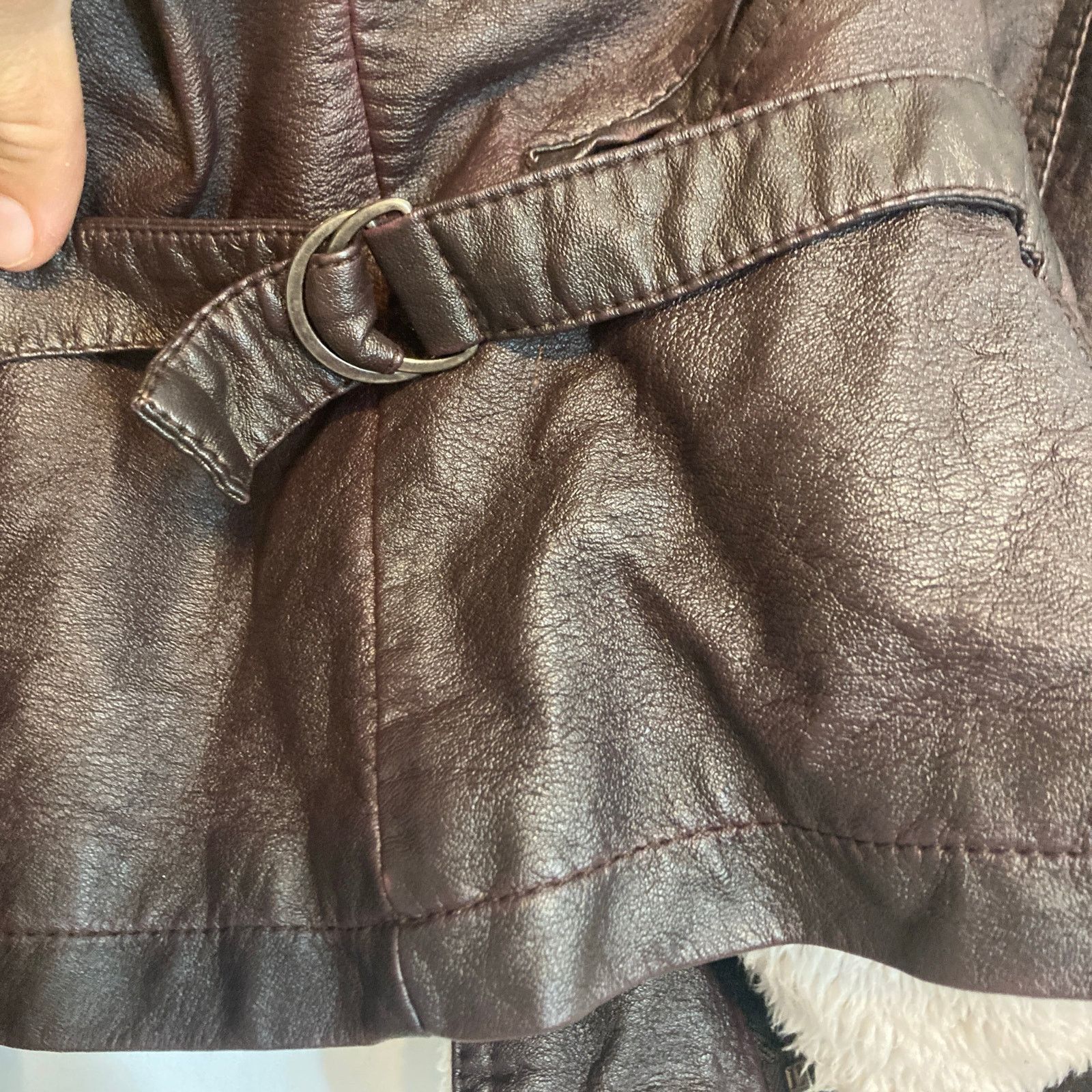 Blanc Noir Blanc Noir Brown Leather Zip Up Button Collar Bomber Jacket Size L / US 10 / IT 46 - 5 Thumbnail