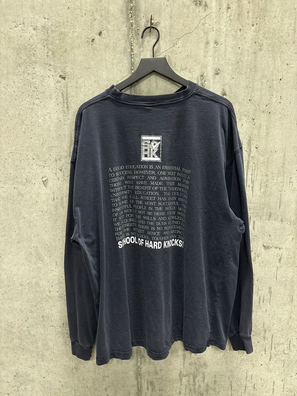 Vintage Vintage School Of Hard Knocks Shirt Faded Distress Grunge Size US XXL / EU 58 / 5 - 3 Thumbnail