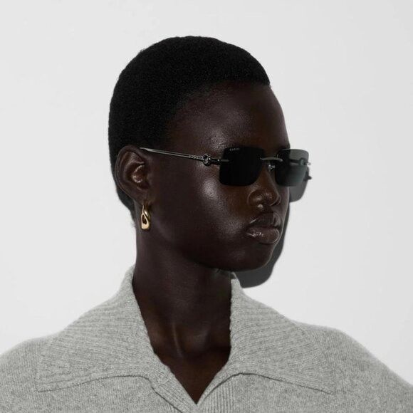 Gucci 🕶️ New Gucci GG1703S 001 Sunglasses - Ruthenium Frame Size ONE SIZE - 4 Thumbnail
