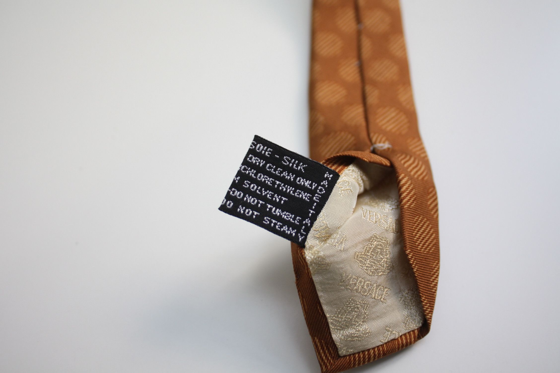 Versace Gianni Versace Mustard Brown Silk Tie Made In Italy Size ONE SIZE - 6 Thumbnail