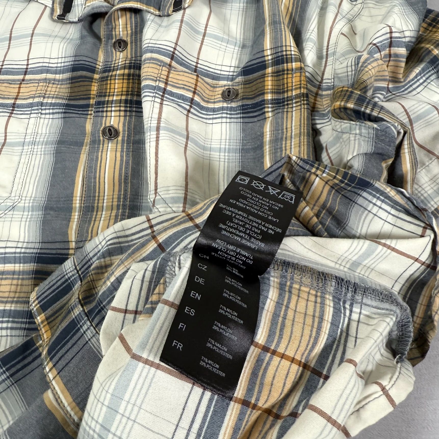 Vintage Kuhl Shirt Mens XL White Brown Button Up Styk Lightweight Stretch Outdoor Hike Plaid Outdoor Casual Mens XL White Beige Gray Yellow Button-Up Size US XL / EU 56 / 4 - 7 Thumbnail