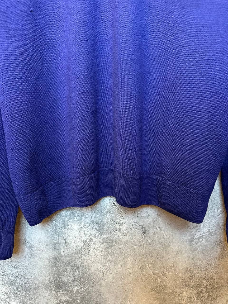 Sunspel Sunspel Merino Wool Sweater V-Neck Vintage Jumper Purple LS Size US XXL / EU 58 / 5 - 8 Thumbnail