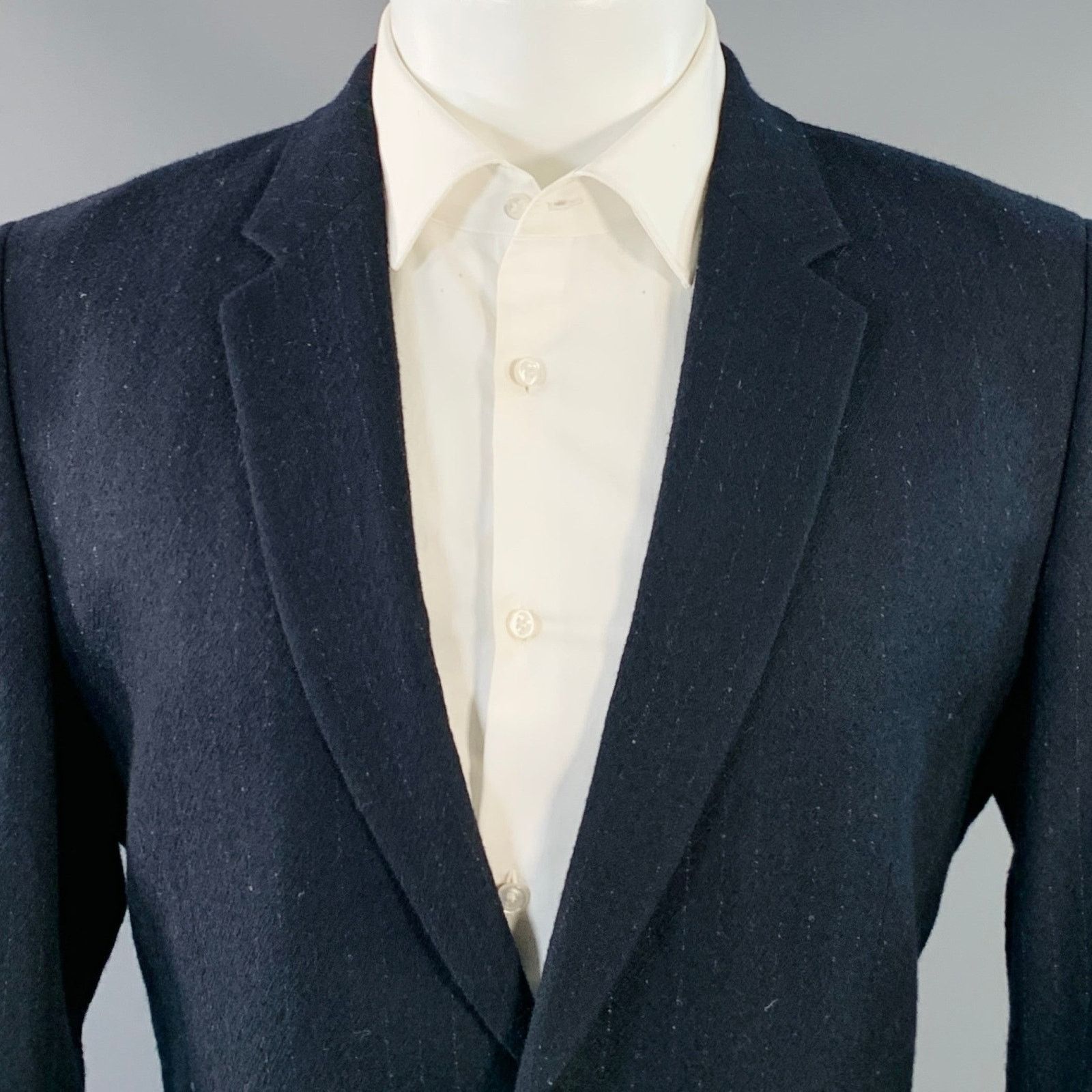 Paul Smith PAUL SMITH Navy Wool Single Button Notch Lapel Sport Coat Size 38R - 2 Thumbnail