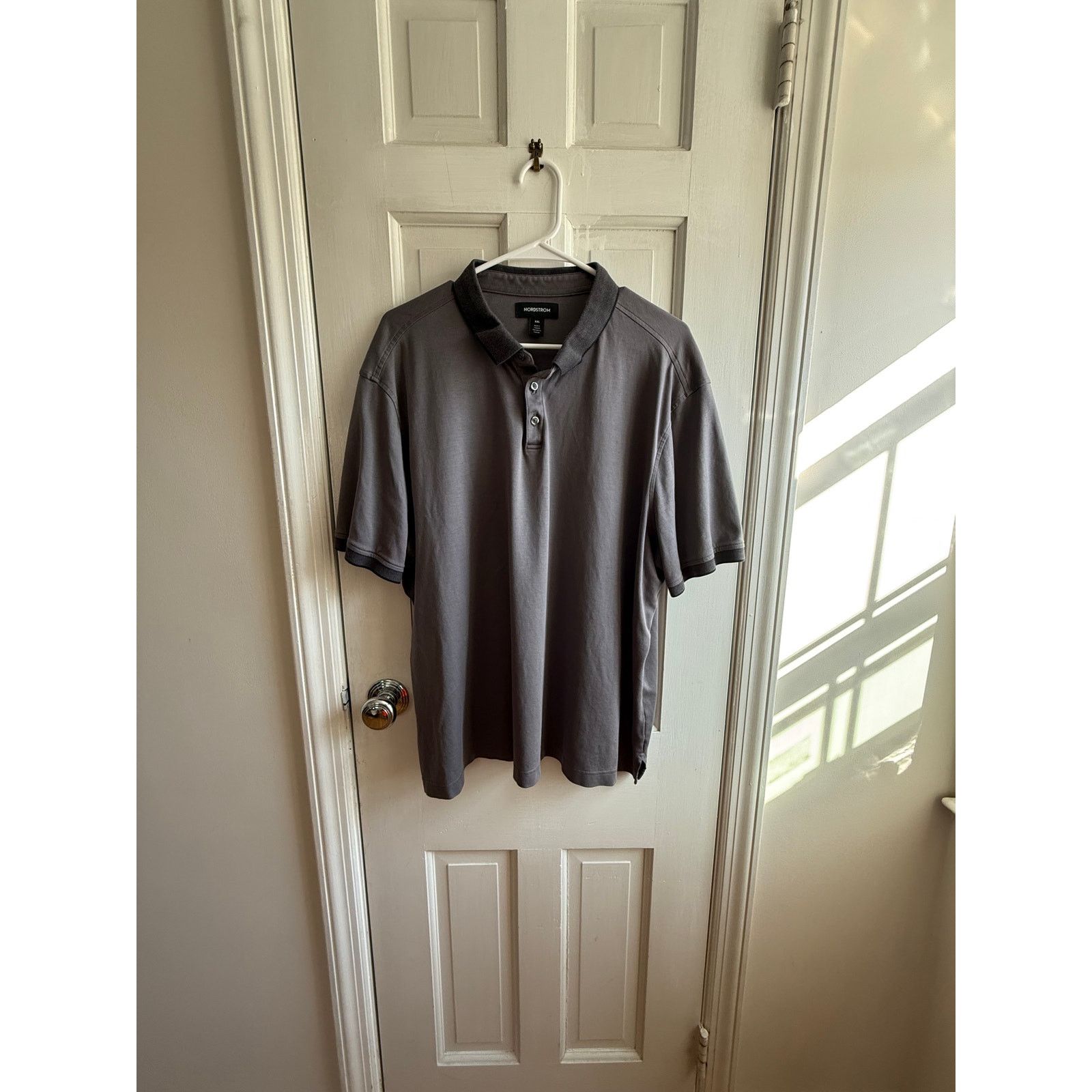 Nordstrom Nordstrom Men's Shop Grey Short Sleeve Polo Shirt Size XXL Size US XXL / EU 58 / 5 - 1 Thumbnail