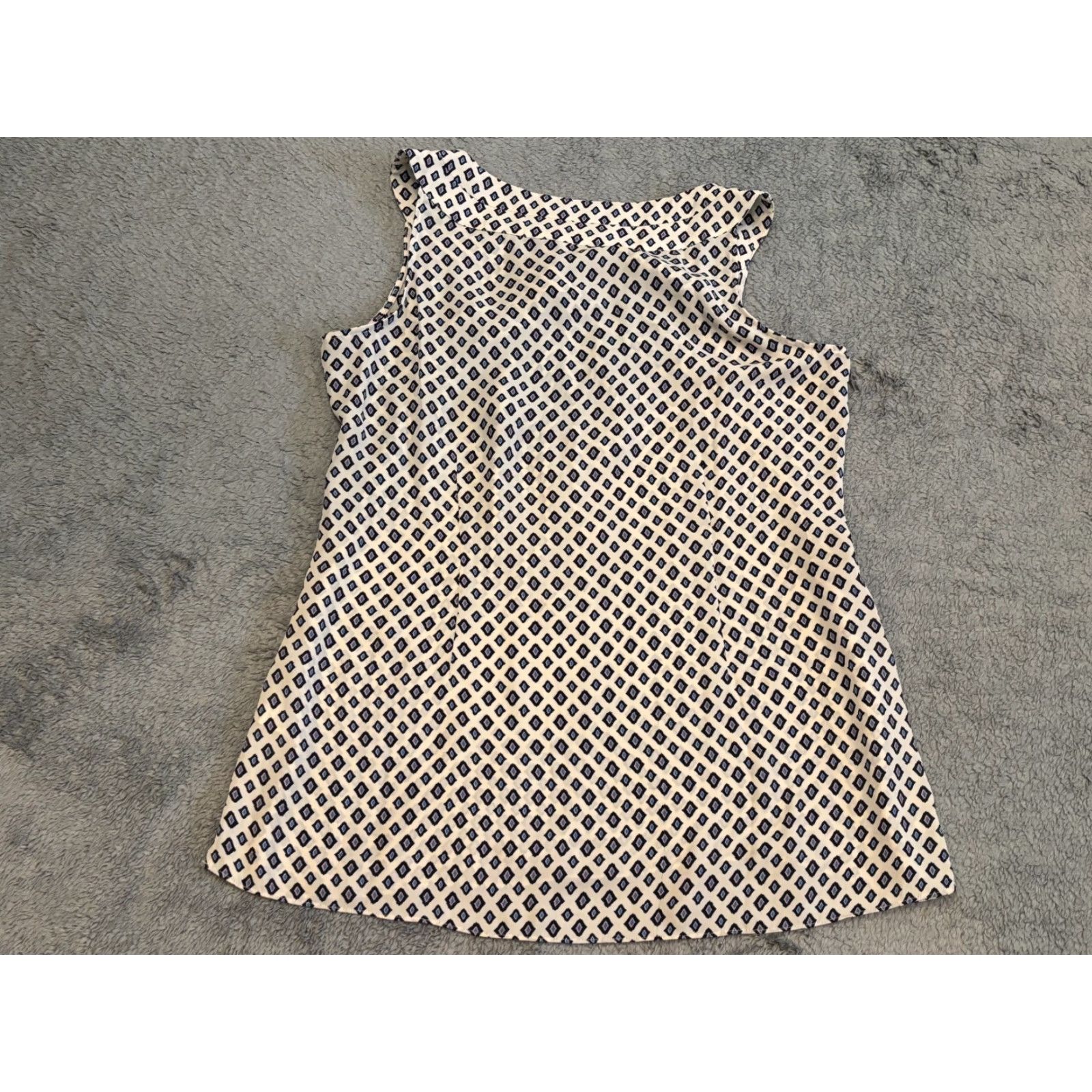 Vintage CAbi Blouse Sleeveless Top Diamond Print Cleo Foulard Size L Ivory Womens Size L / US 10 / IT 46 - 5 Thumbnail