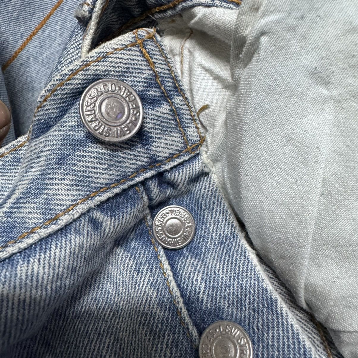 Japanese Brand Vintage Levis 501 Patchwork Jeans Remake By Kalimera Size US 31 - 23 Thumbnail