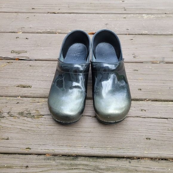 Dansko Dansko Professional Black Silver Metallic Ombre Patent Leath Size US 9.5 / IT 39.5 - 2 Thumbnail