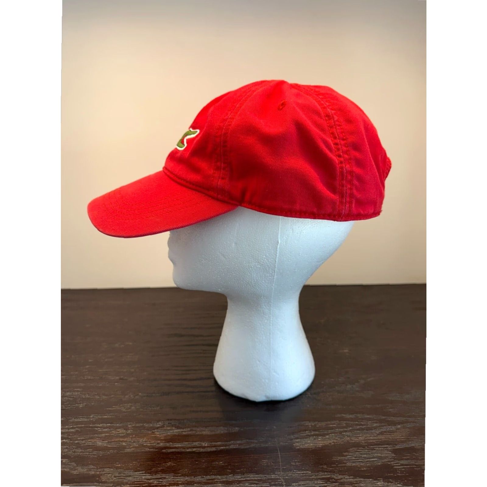 Lacoste Lacoste Golf Hat Mens Red Cotton Strapback Big Crocodile Embroidered Size ONE SIZE - 5 Thumbnail