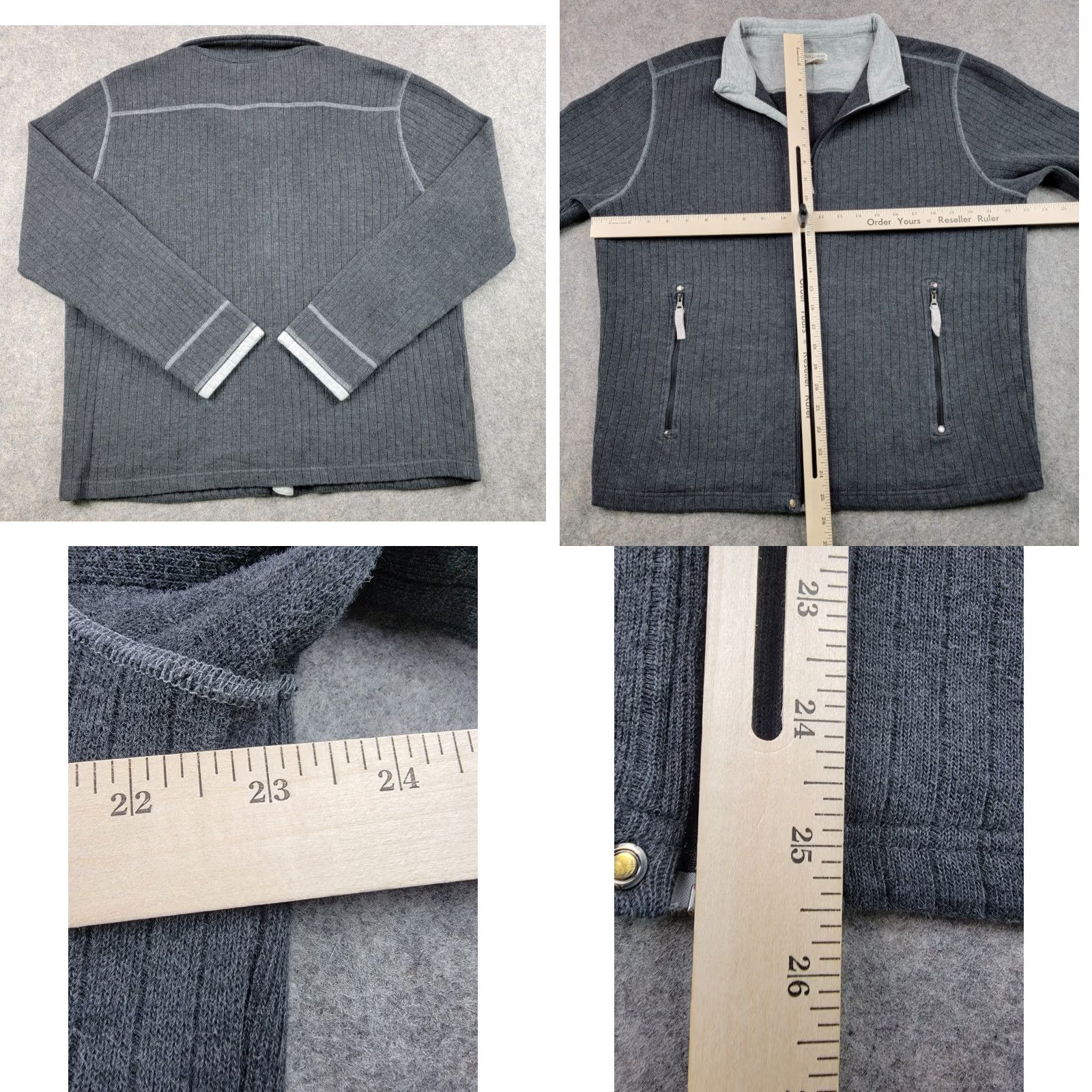 Carbon2Cobalt Carbon 2 Cobalt Sweater Mens Large Gray Full Zip Pockets Casual Classic Jacket Size US L / EU 52-54 / 3 - 8 Thumbnail