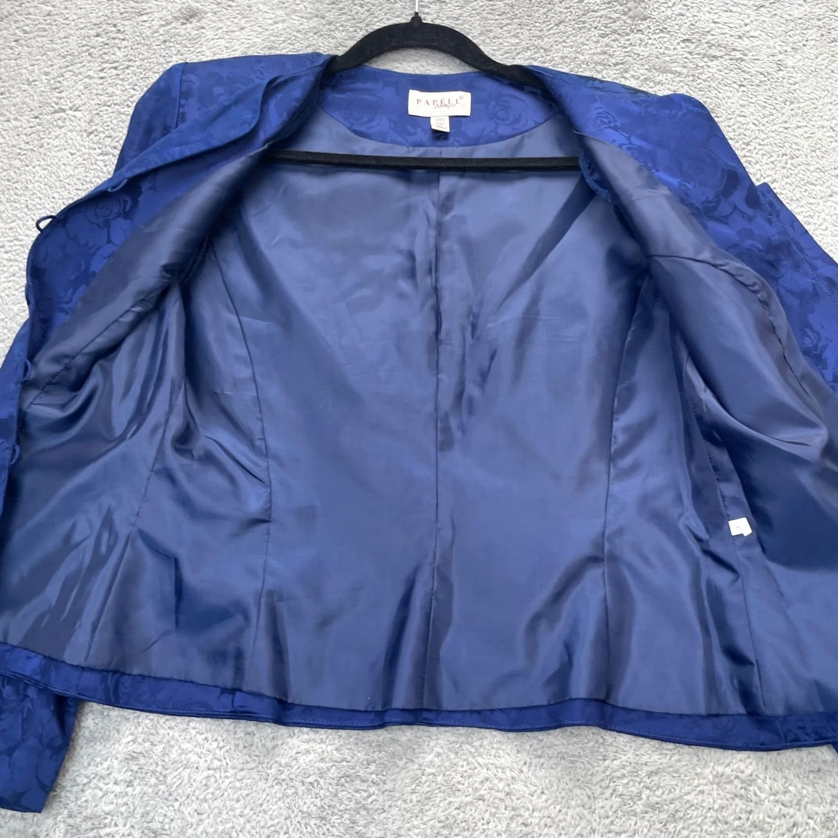 Vintage VINTAGE Papell Boutique Jacket Womens 10 Blue Blazer Coat Silk Lined Single Breasted Blazer Womens 10 Blue Silk Lined Buttoned City Retro 90s Womens Size L / US 10 / IT 46 - 2 Thumbnail