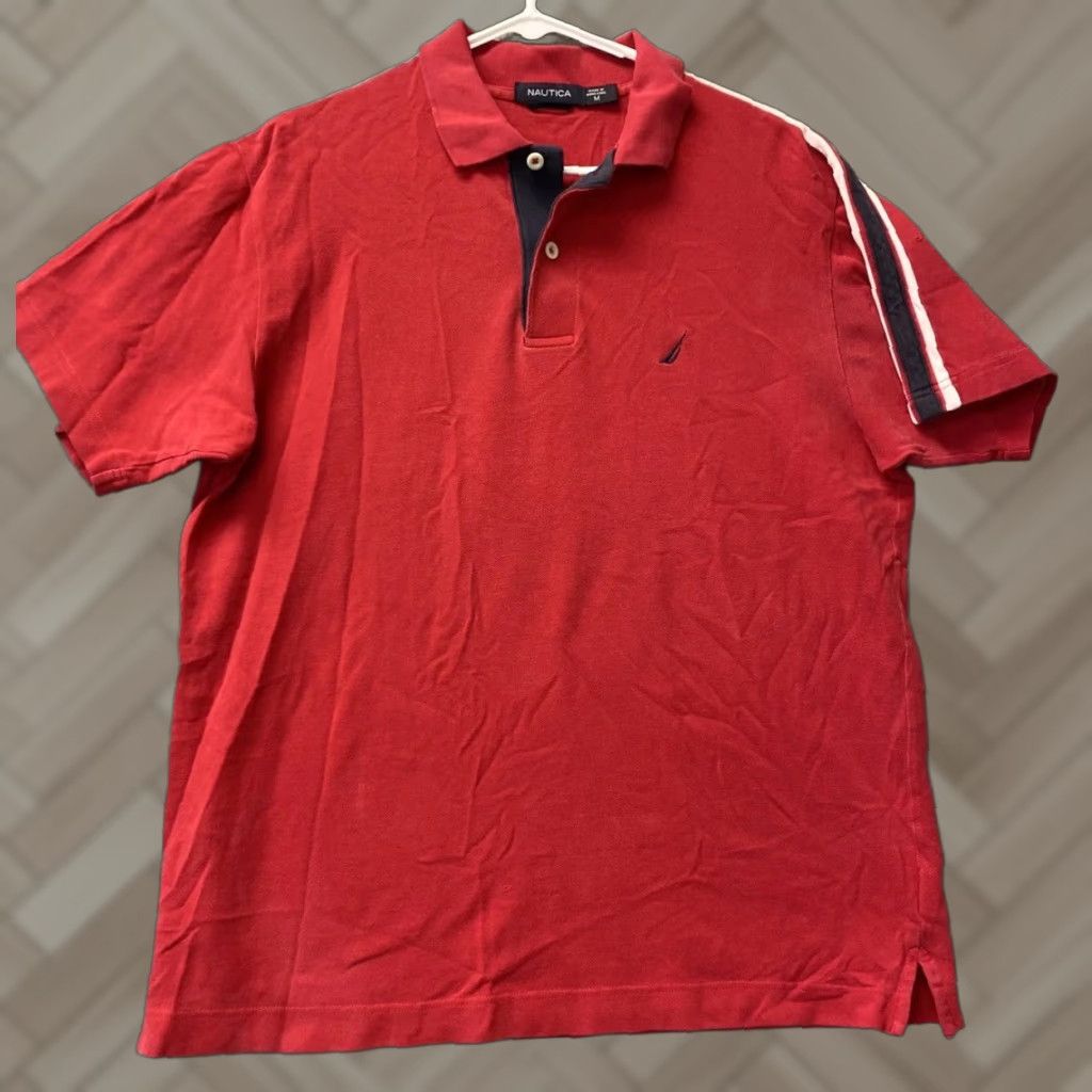 Nautica Nautica Polo Shirt Mens M Casual Polo Short Sleeve Knit Cotton Blend Blue 99-18 Golf Rugby Preppy Mens Size US M / EU 48-50 / 2 - 1 Thumbnail
