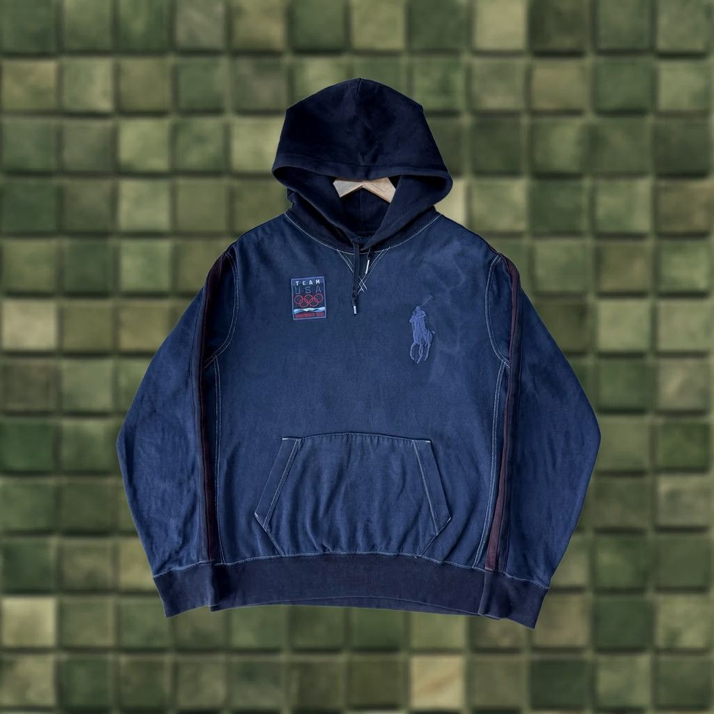 Polo Ralph Lauren VINTAGE Polo Ralph Lauren Hoodie Shirt USA Vancouver 2010 Pullover L Blue Big Pony Logo Mens Size US L / EU 52-54 / 3 - 1 Thumbnail