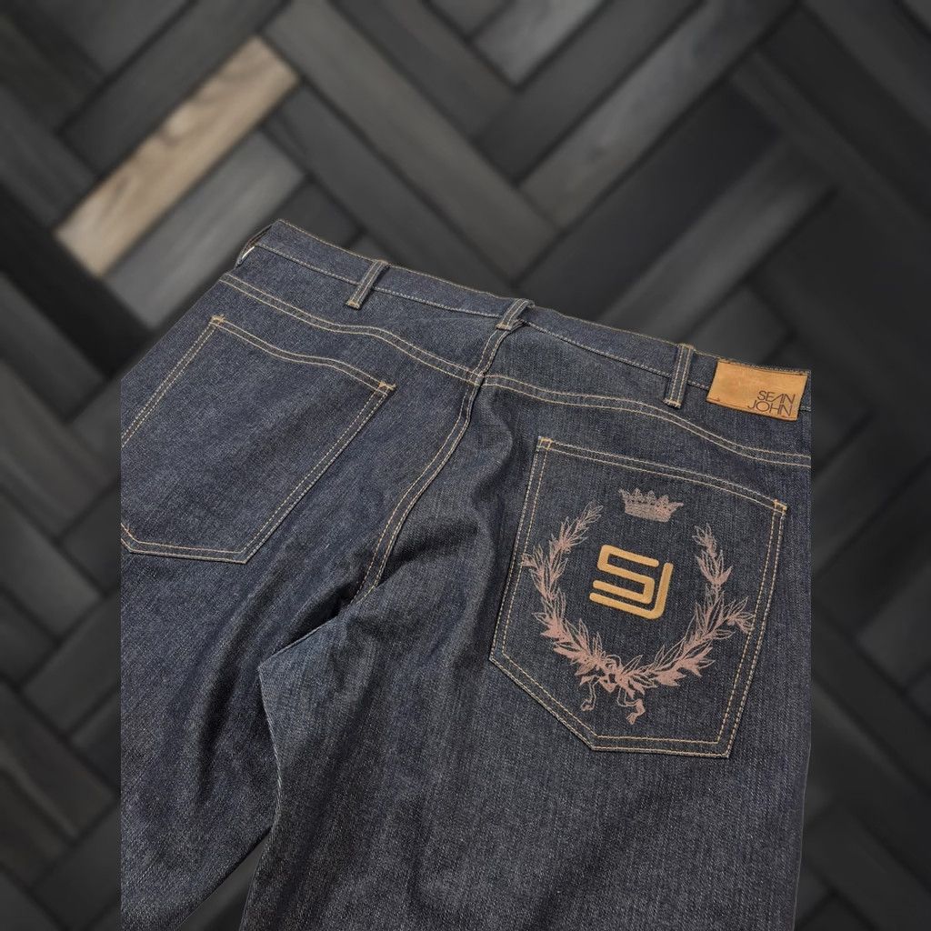 Sean John VTG Sean John Jeans Mens 38 Wide Leg Dark Blue Y2K 5-Pocket Denim Straight Rise High Vintage Clothing Size US 38 / EU 54 - 1 Thumbnail