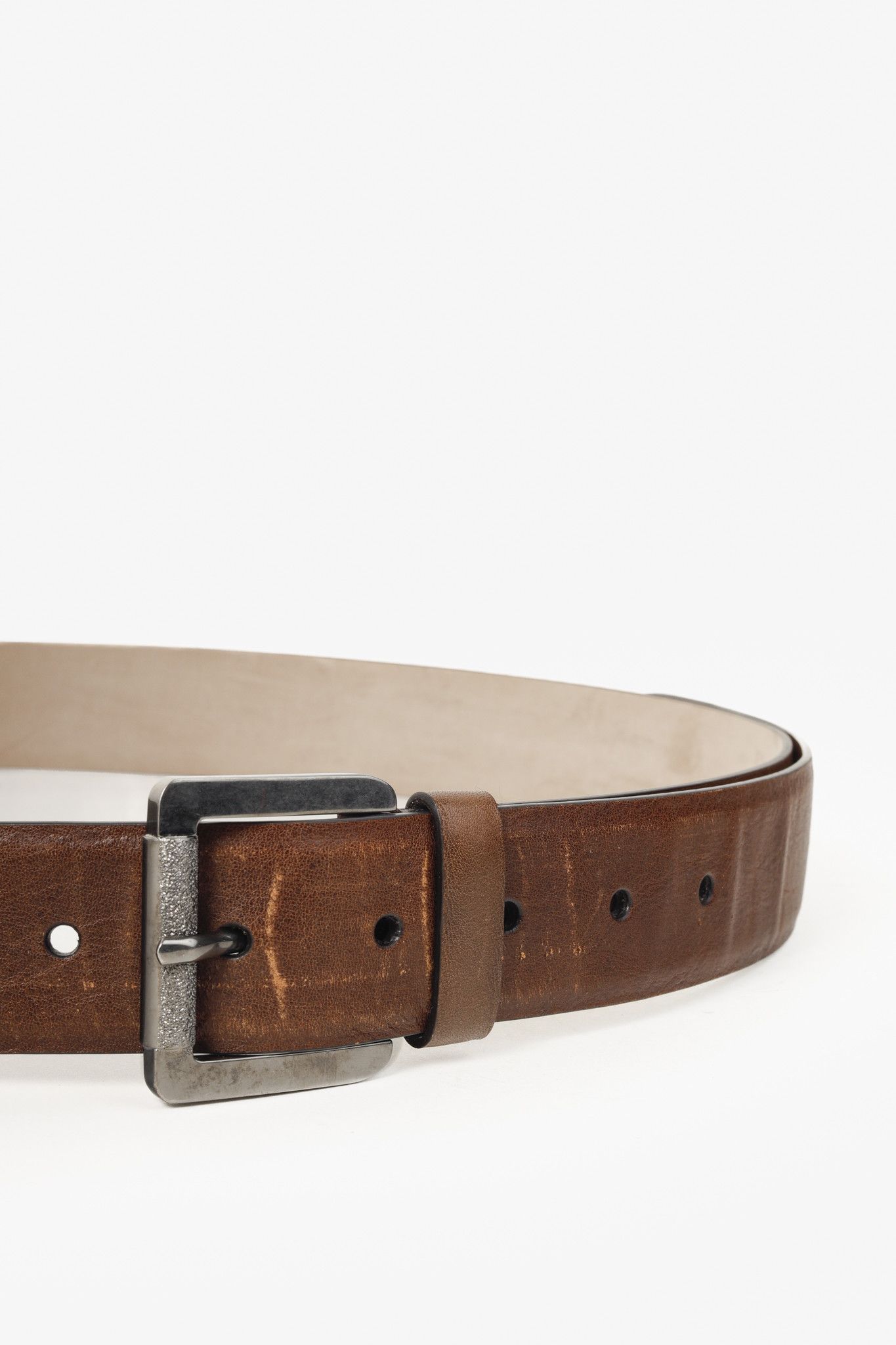 Brunello Cucinelli Brunello Cucinelli Square Ornate Buckle Brown Belt Size ONE SIZE - 3 Thumbnail