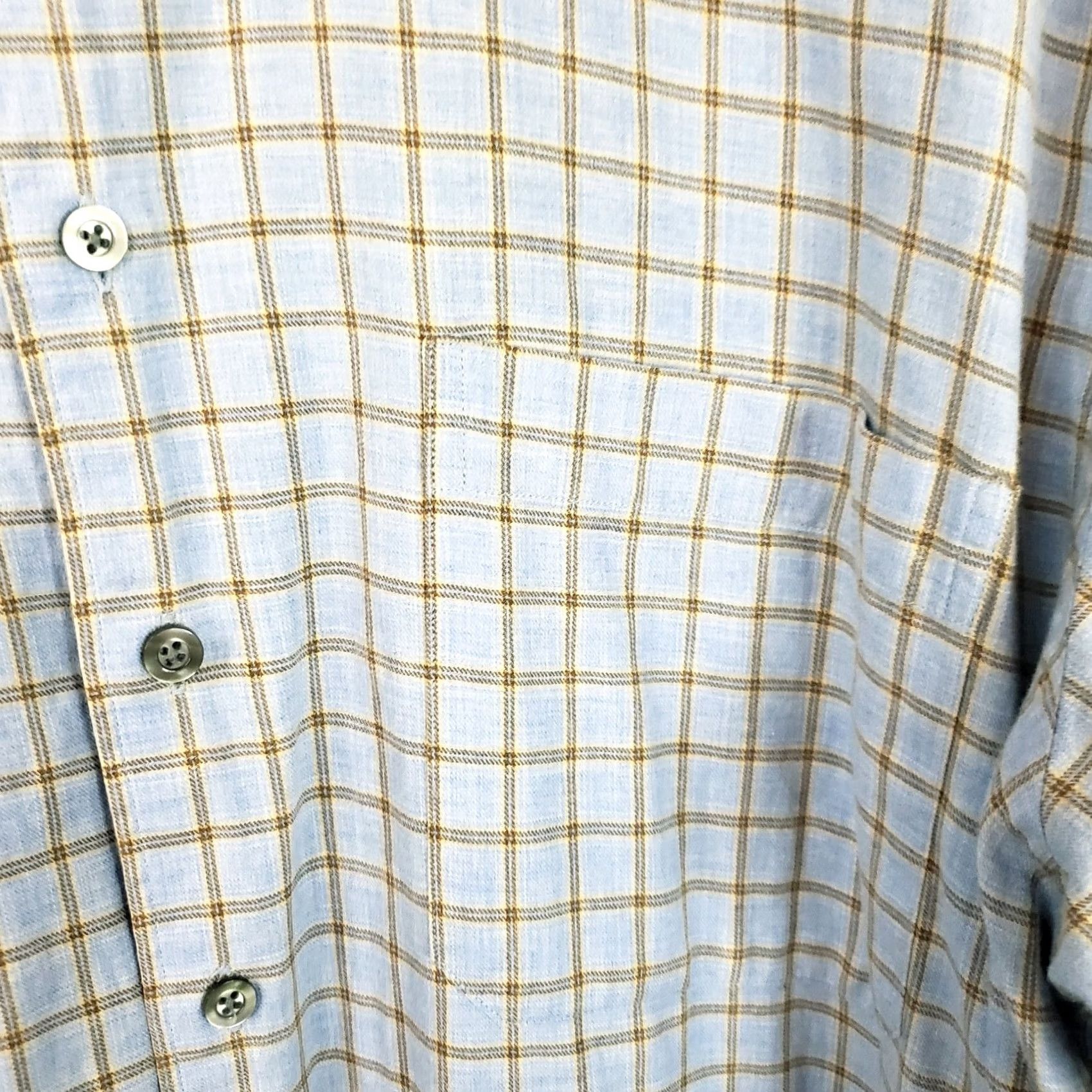 Vintage VINTAGE Scott Barber Shirt Blues Light Flannel Long Sleeve Plaid Cotton Button-Up XL Men’s Regular Size US XL / EU 56 / 4 - 4 Thumbnail