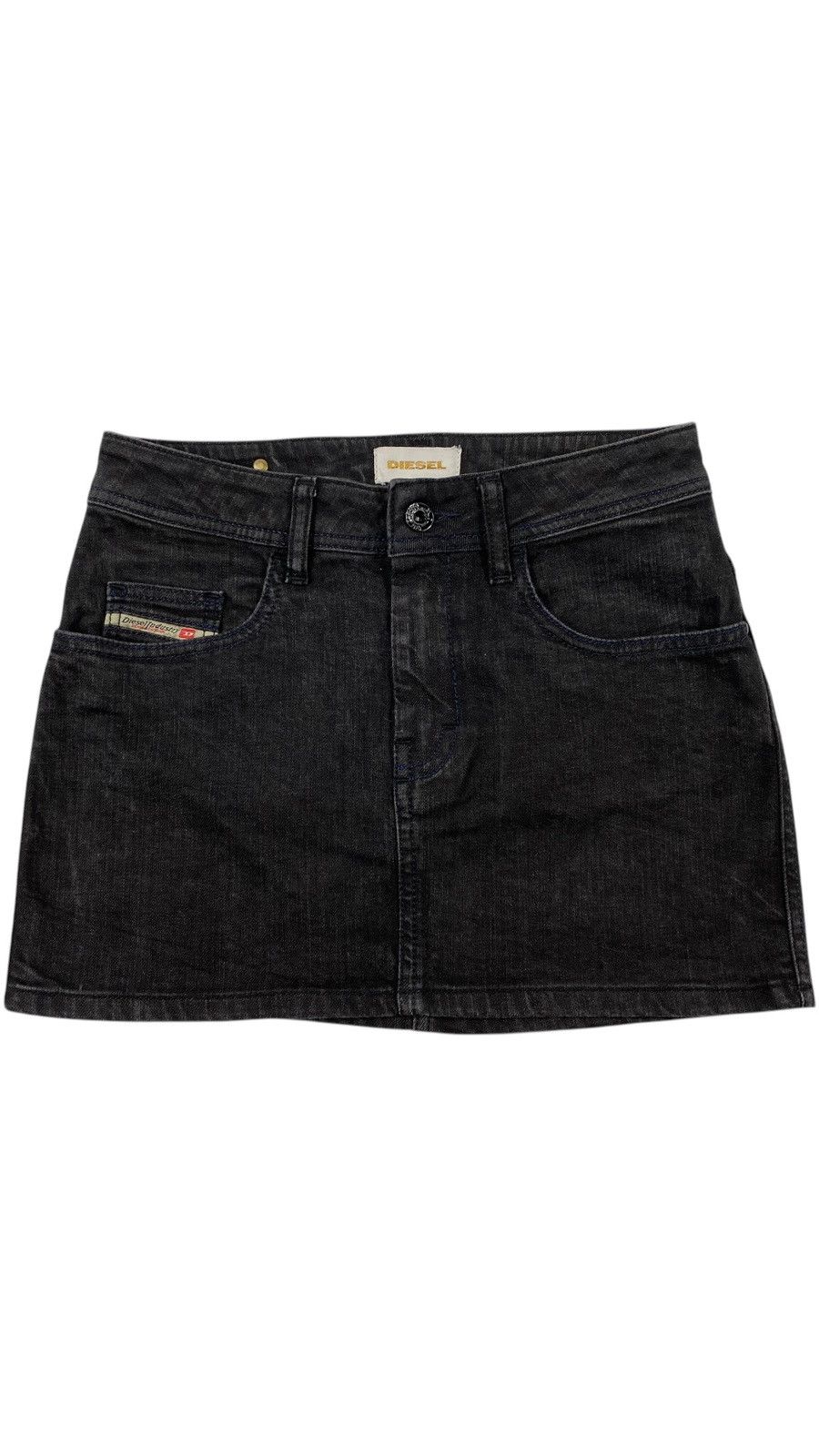 Diesel Diesel Stonewashed Black Avant Garde Stretch Mini Skirt Size 28" / US 6 / IT 42 - 2 Thumbnail