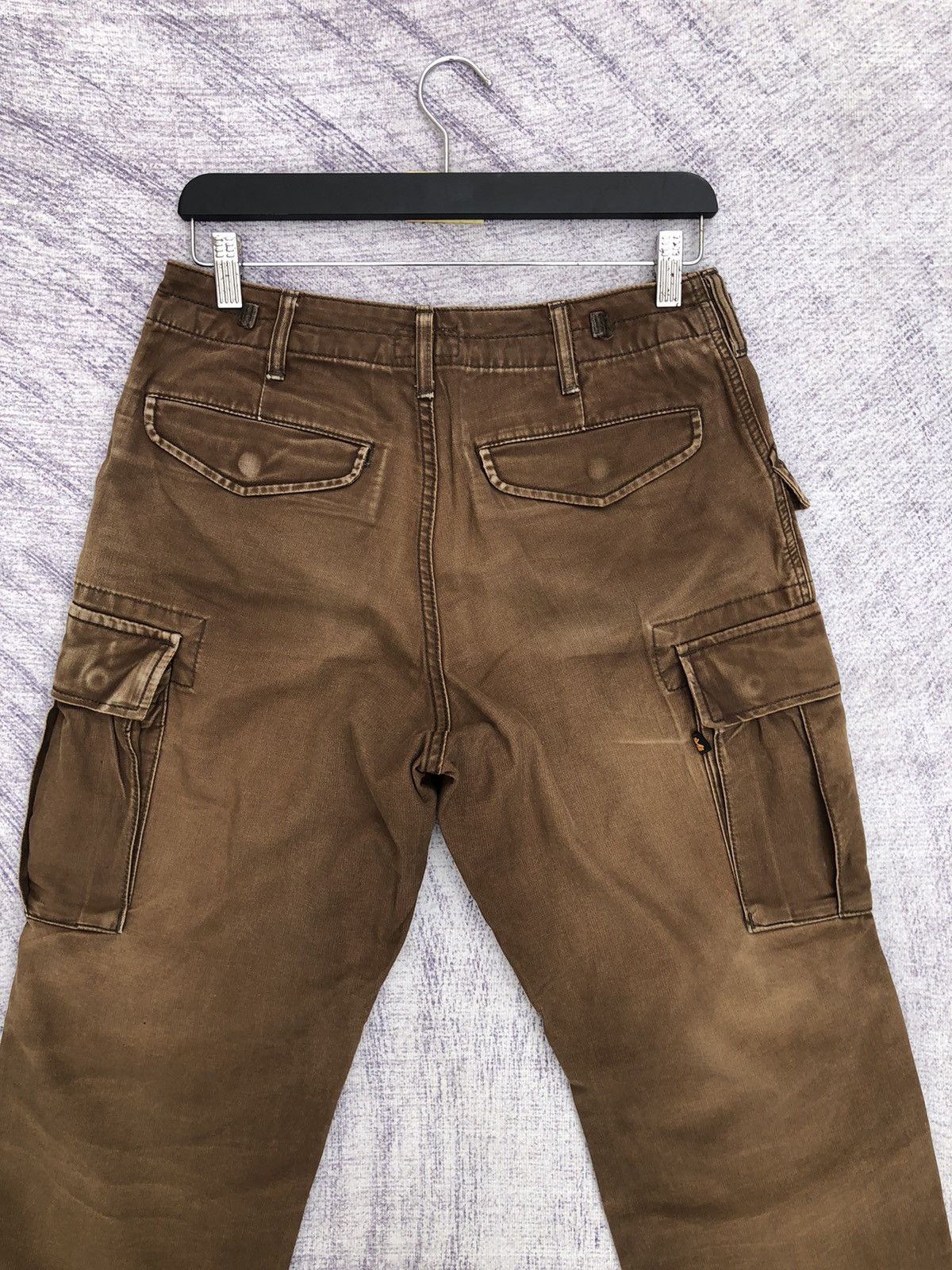 Alpha Industries × Japanese Brand Japanese Cargo Pants Faded Brown Vintage Pattern Size US 26 / EU 42 - 12 Thumbnail