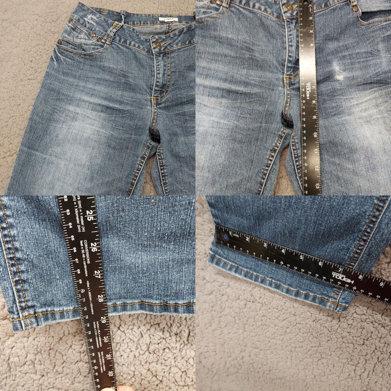 Vintage Cato Jeans Women's 14 Denim Straight High Rise Blue 5-Pocket Regular Stretch Vintage: No (FLAWED) Size 36" / US 14 / IT 50 - 8 Thumbnail