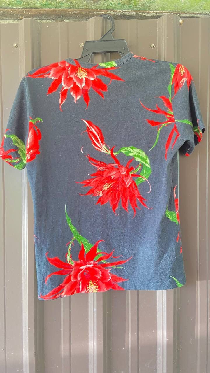Yohji Yamamoto Archive 90s Vintage Yohji Yamamoto Red Flower Tee Size US XS / EU 42 / 0 - 2 Thumbnail