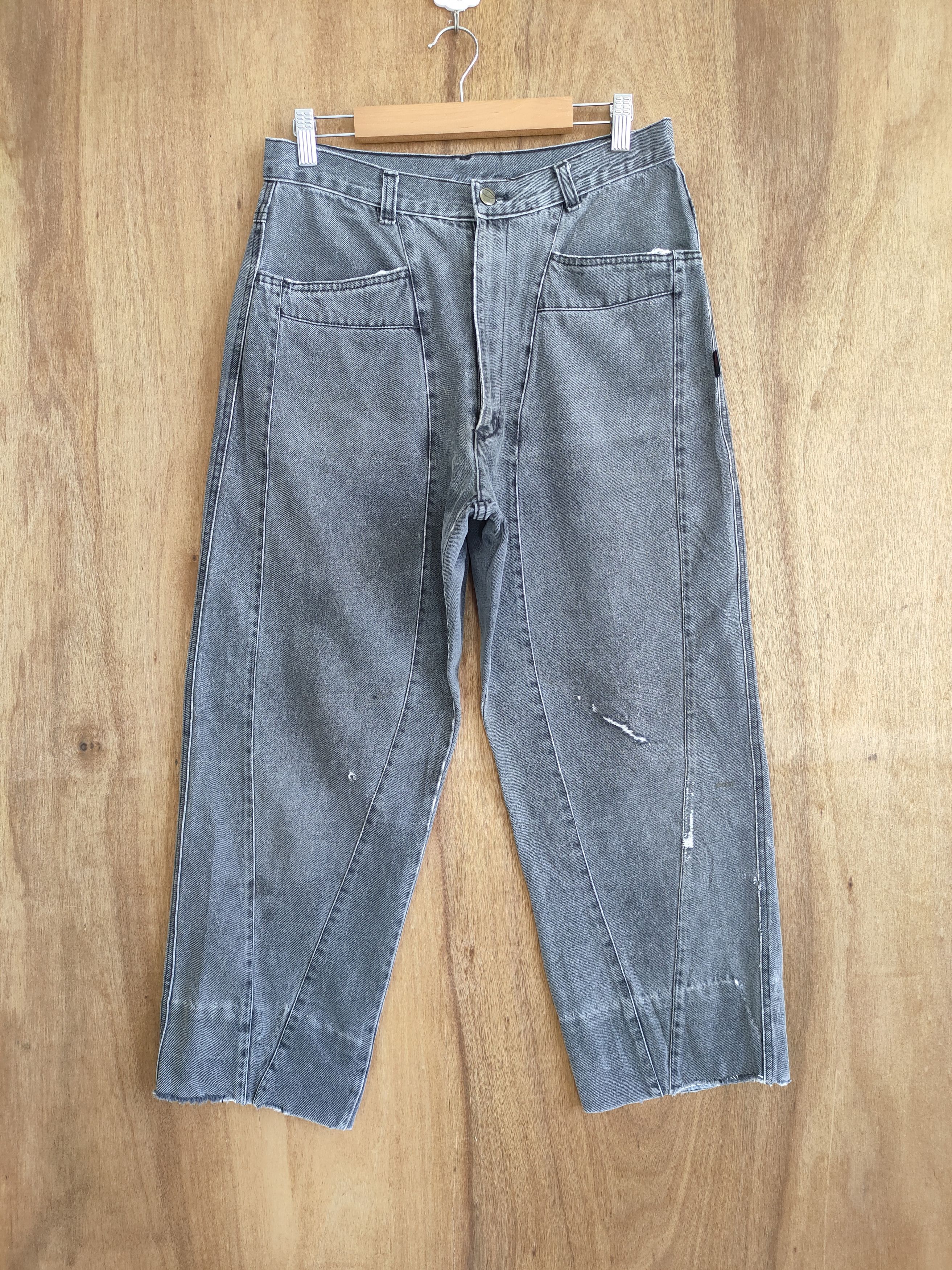 Japanese Brand VINTAGE JAPANESE DOUBLE KNEE RIPPED JEANS DENIM PANTS Size US 29 - 1 Thumbnail