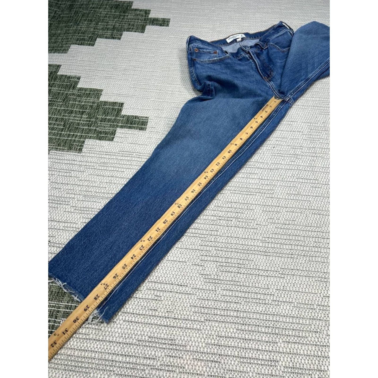 Abercrombie & Fitch Abercrombie & Fitch Curve Love The 90s Straight Jeans Women 28 Blue Logo 30x28 Size 28" / US 6 / IT 42 - 3 Thumbnail